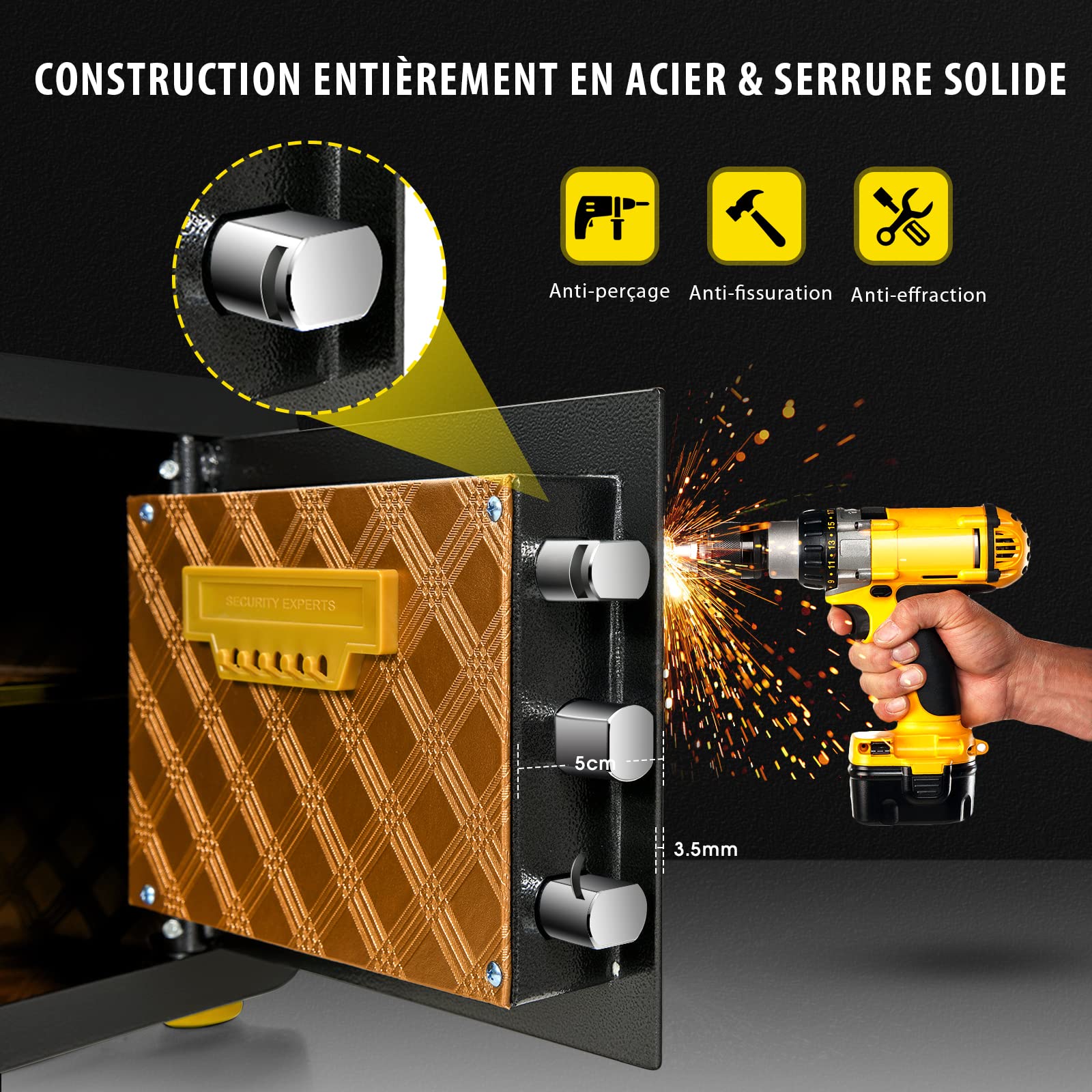 COSTWAY Coffre-fort Électronique avec Alarme