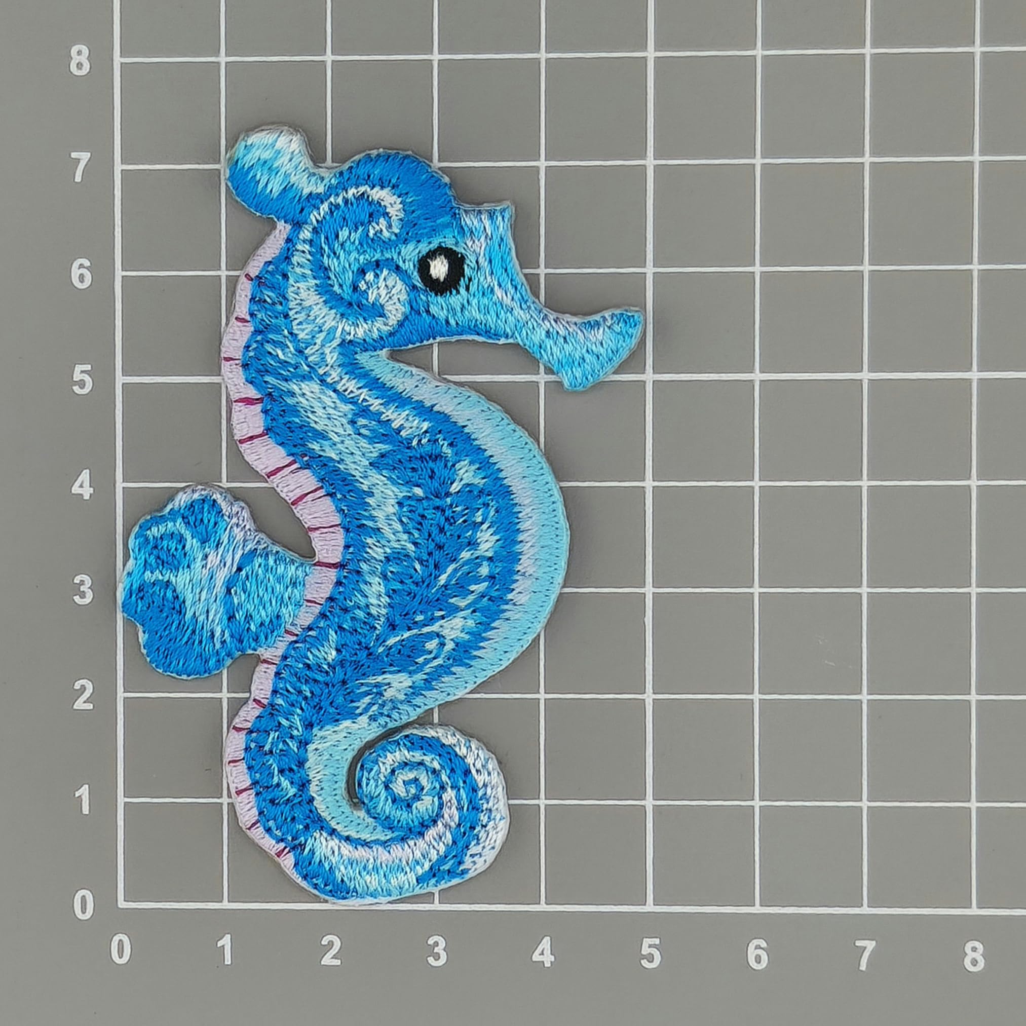 Blauwe vis strijken/naaien badge met volledig geborduurde patch-appliqués - Nederland