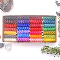 Vista 5 de Juego de mini velas de cera de abeja - 28 unidades - Enrolladas a mano - Varios