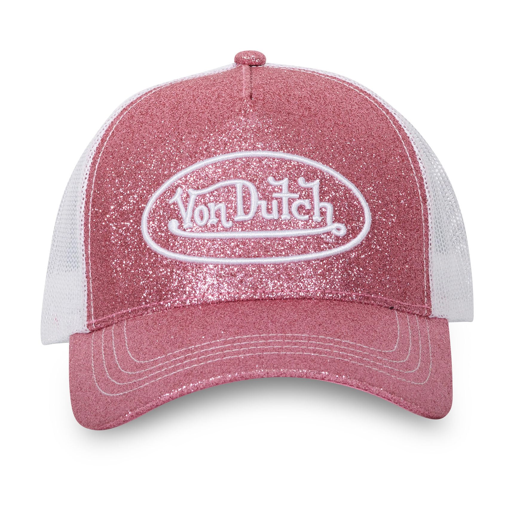 Von Dutch Glitter męska i damska czapka, czapka Trucker, regulowana i autentyczna