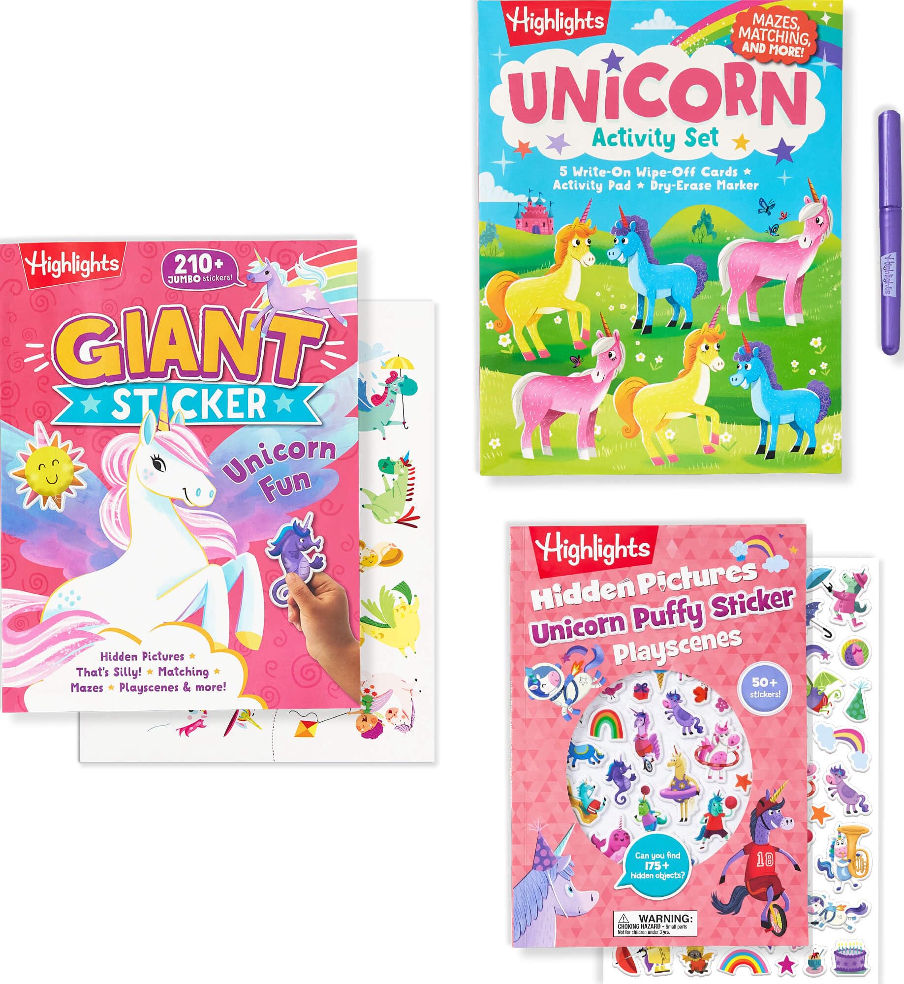 Highlights Unicorn Stickers and Activity Book Bundle for Kids Ages 3-6