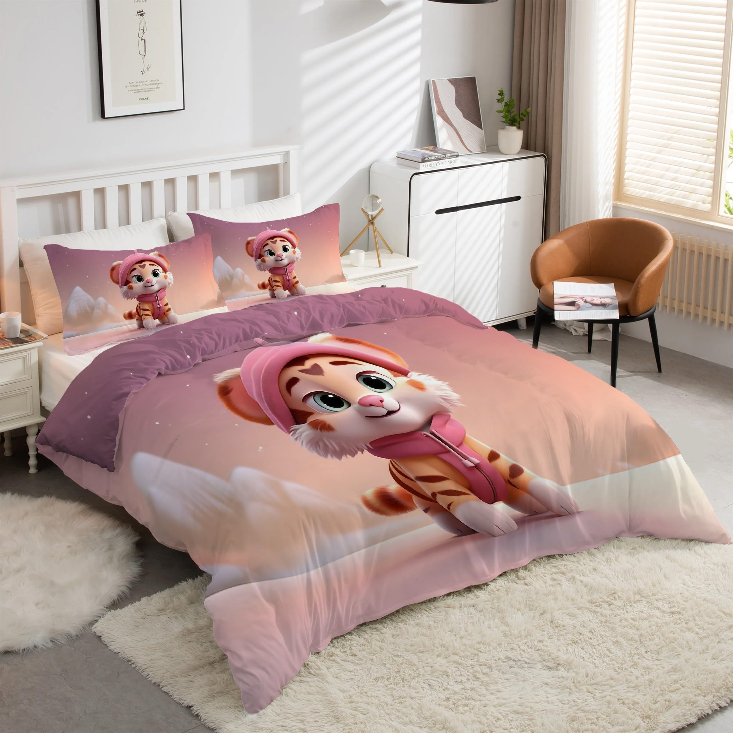 Housse de couette 200x200 microfbre douce ensemble de literie 3 pièces avec fermeture éclair kK100