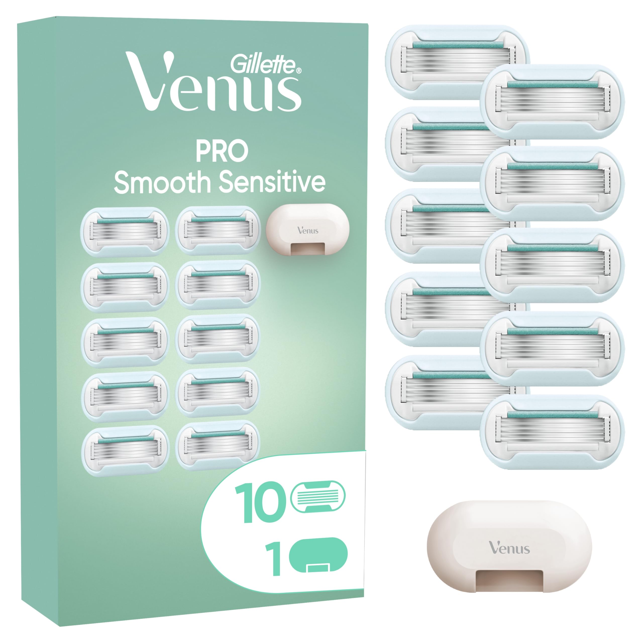 Gillette Venus Pro Smooth Sensitive Rasierklingen für Damen – Empfindliche Haut – Nassrasierer inklusive Reiseschutzkapp