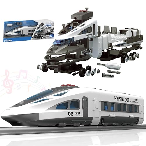 Toyshine 46cm DIY High Speed Hyperloop Bullet Train Toy Set inbuilt with Detachable Parts, Music and Lights | Imaginative Adventures Toys for Toddlers Age 3 +