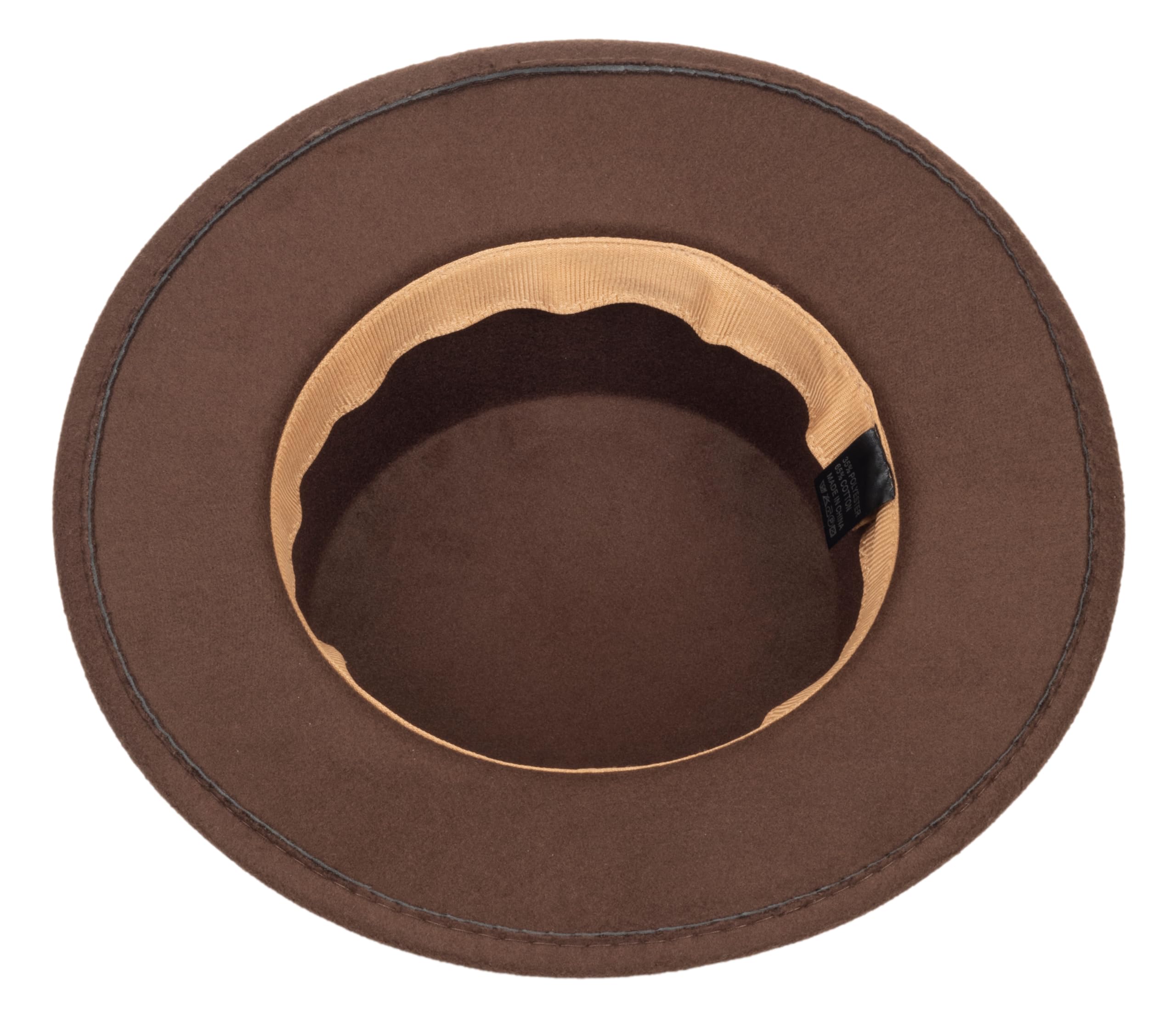 Cappello da uomo e donna, a tesa larga, in feltro, stile Fedora, cappello piatto per chiesa e derby