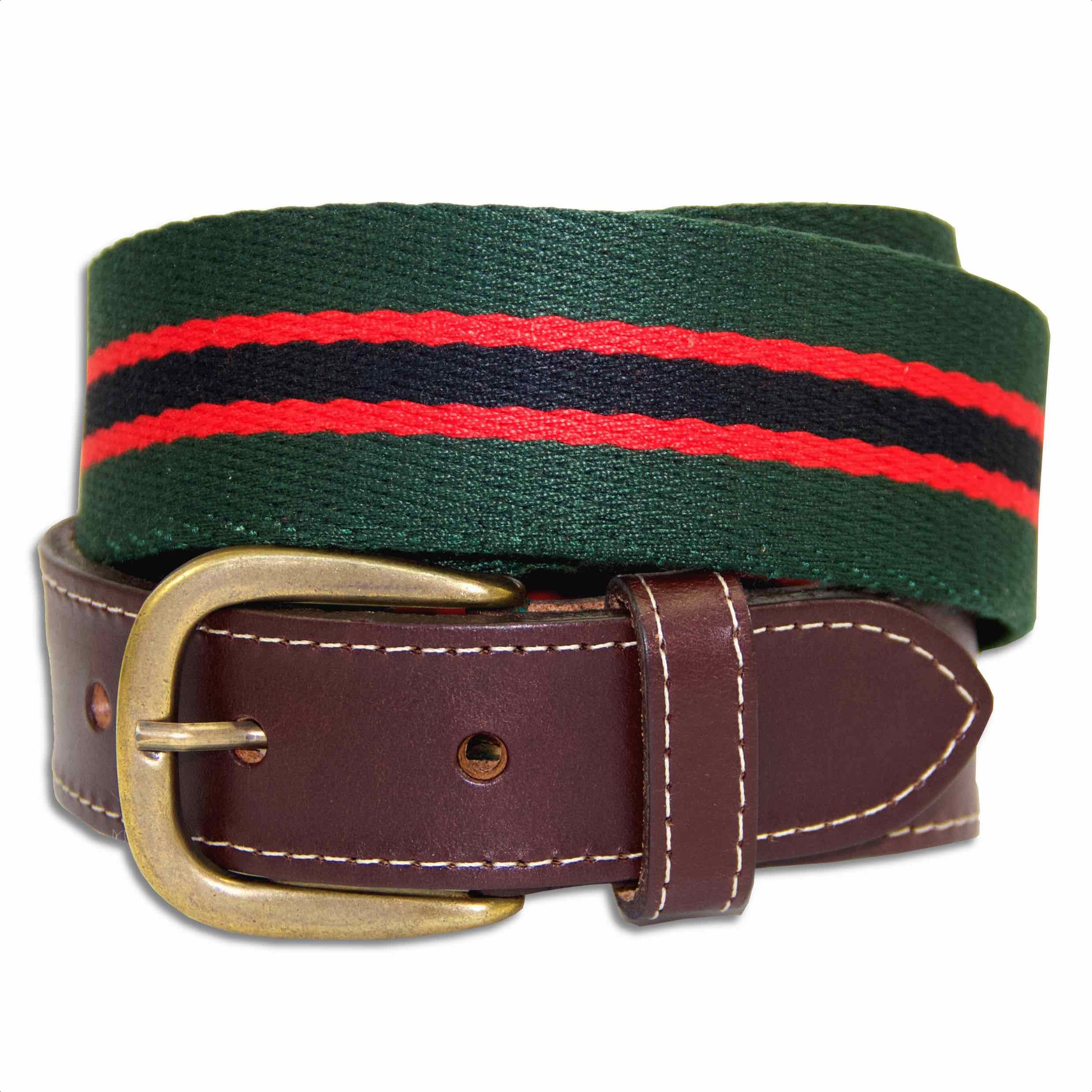 The Regimental Shop Men's Red/Black/Green The Regital Shop Rifles Webbing Belt Xl (39-41") / Green