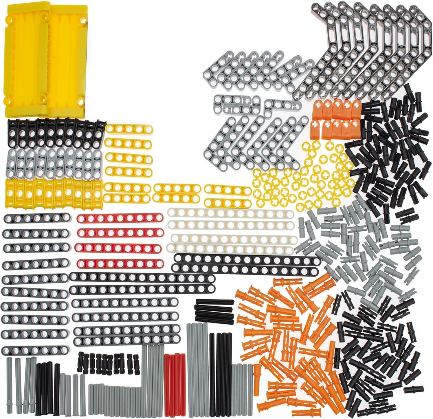Habow 420pcs Technic-Parts -Pin-Connector Compatible with Mainstream building block brand, Beam Frame Plate Liftarm Wheels Tire Etc. MOC Replacement Pieces for Toy Building Sets