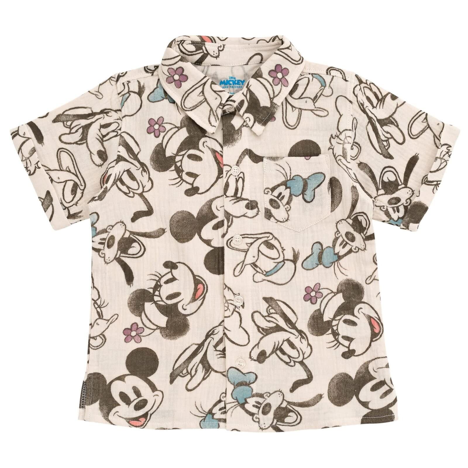 Disney Kubuś Puchatek Myszka Mickey Mouse Zestaw Krótka sukienka dla noworodka małe dziecko, Szare szorty z guzikami, Myszka Miki i przyjaciele, 3-6 miesięcy, Szare szorty z guzikami, Mickey i