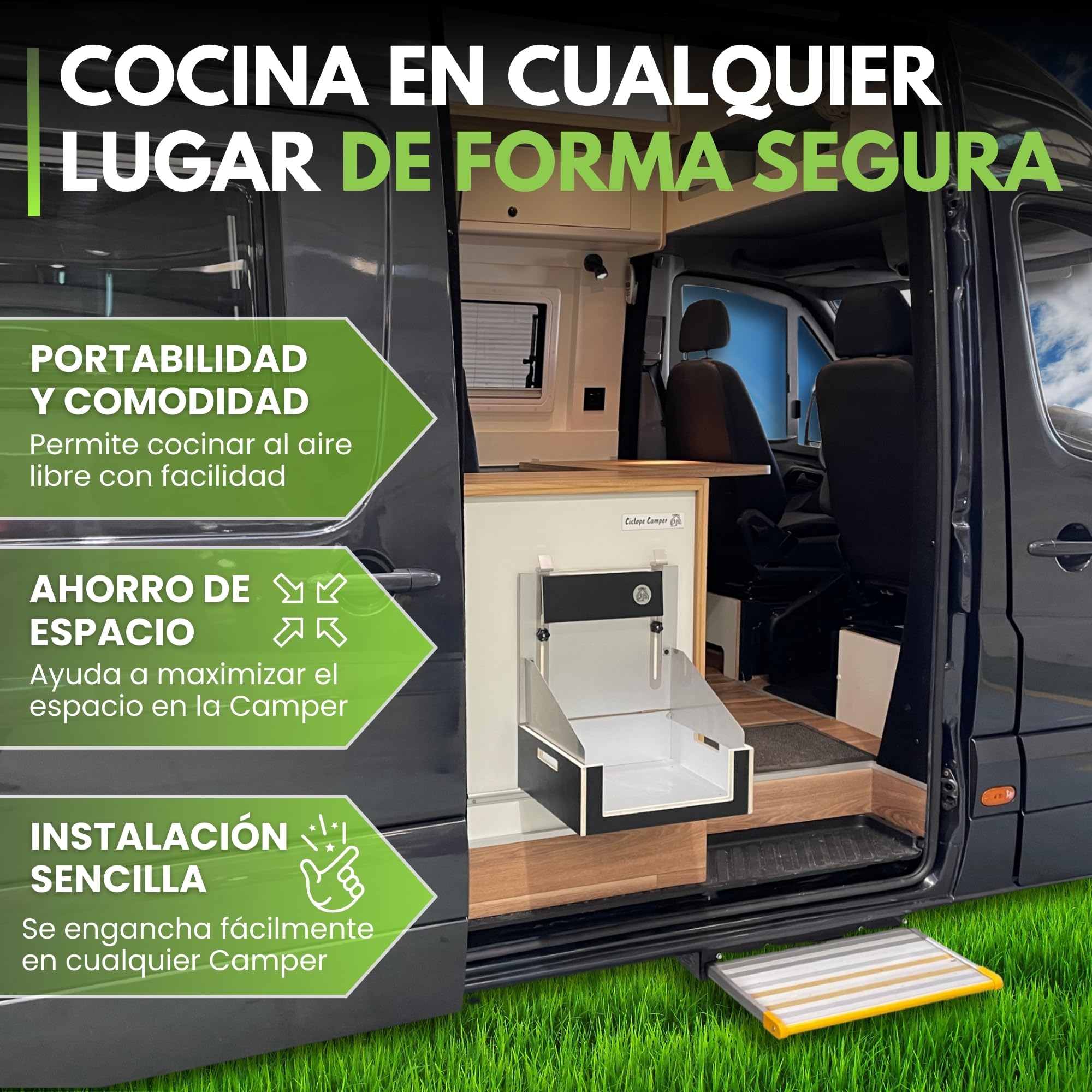 Kit Cocina camper exterior - camping accesorios - accesorios camping - mueble cocina camping - cocina portatil - mueble camper - armario camping - tienda cocina camping
