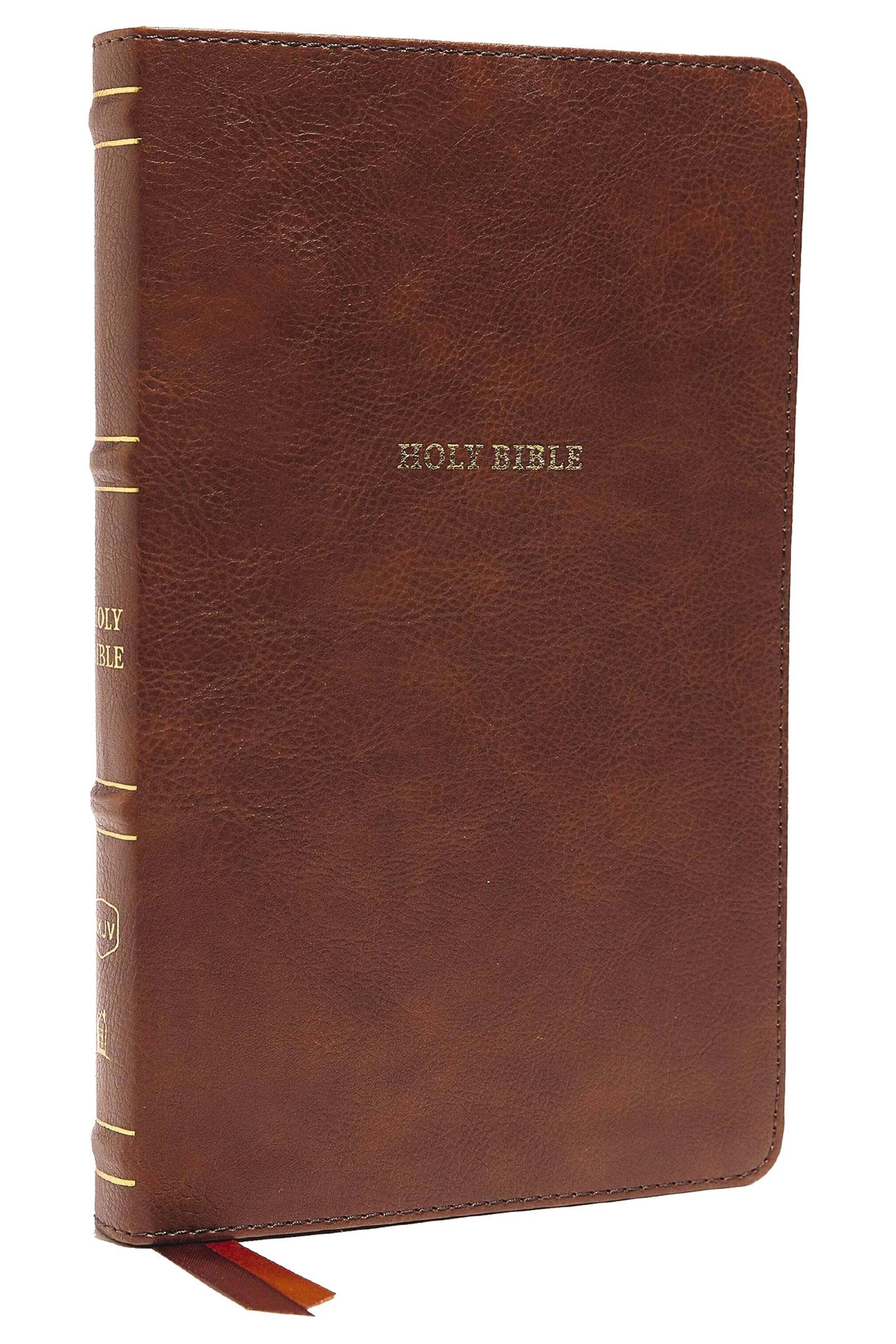 NKJV, Thinline Bible, Leathersoft, Brown, Thumb Indexed, Red Letter, Comfort Print, Hardback,