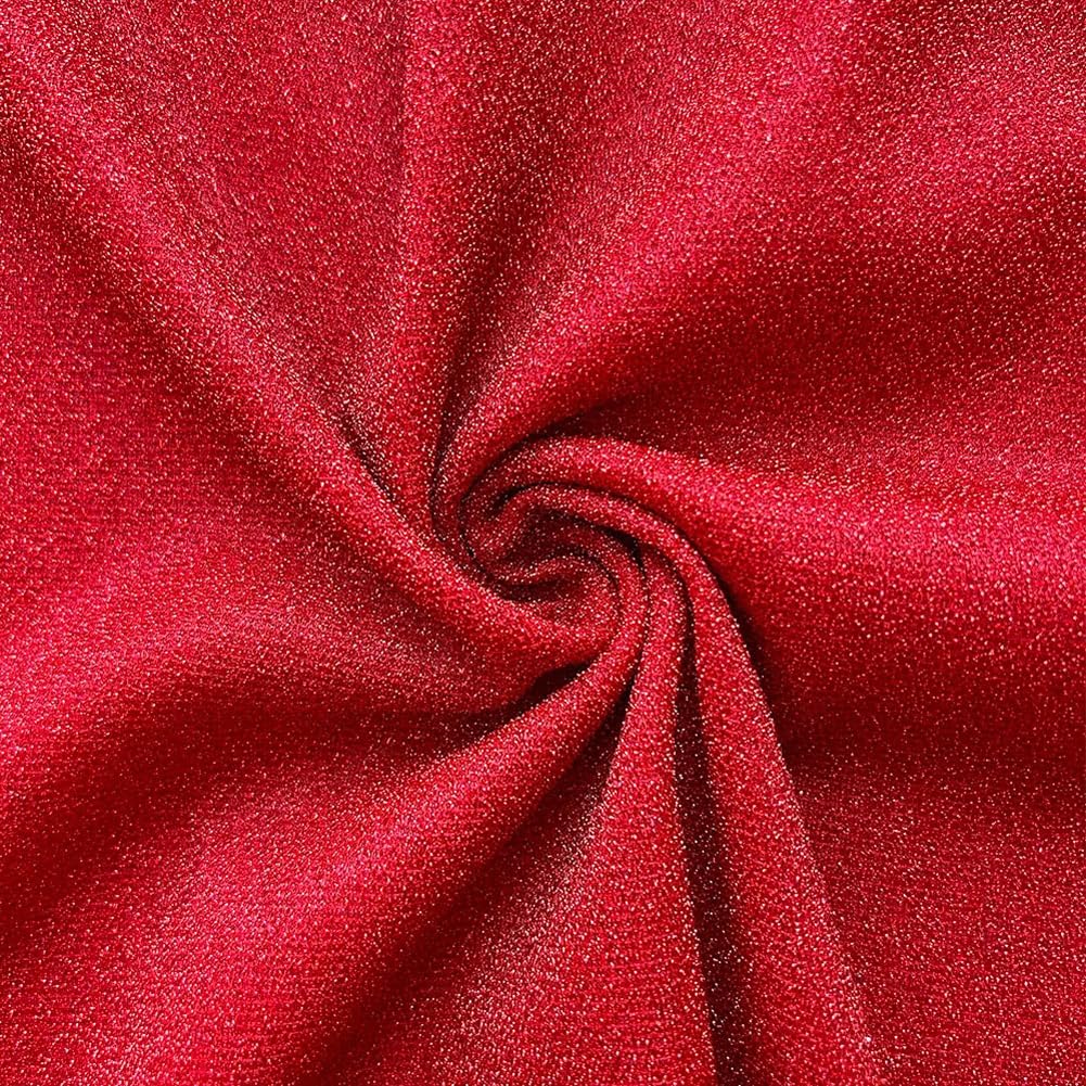 Tissu pailleté extensible qui ne gratte pas pour coudre robe et vêtement rouge