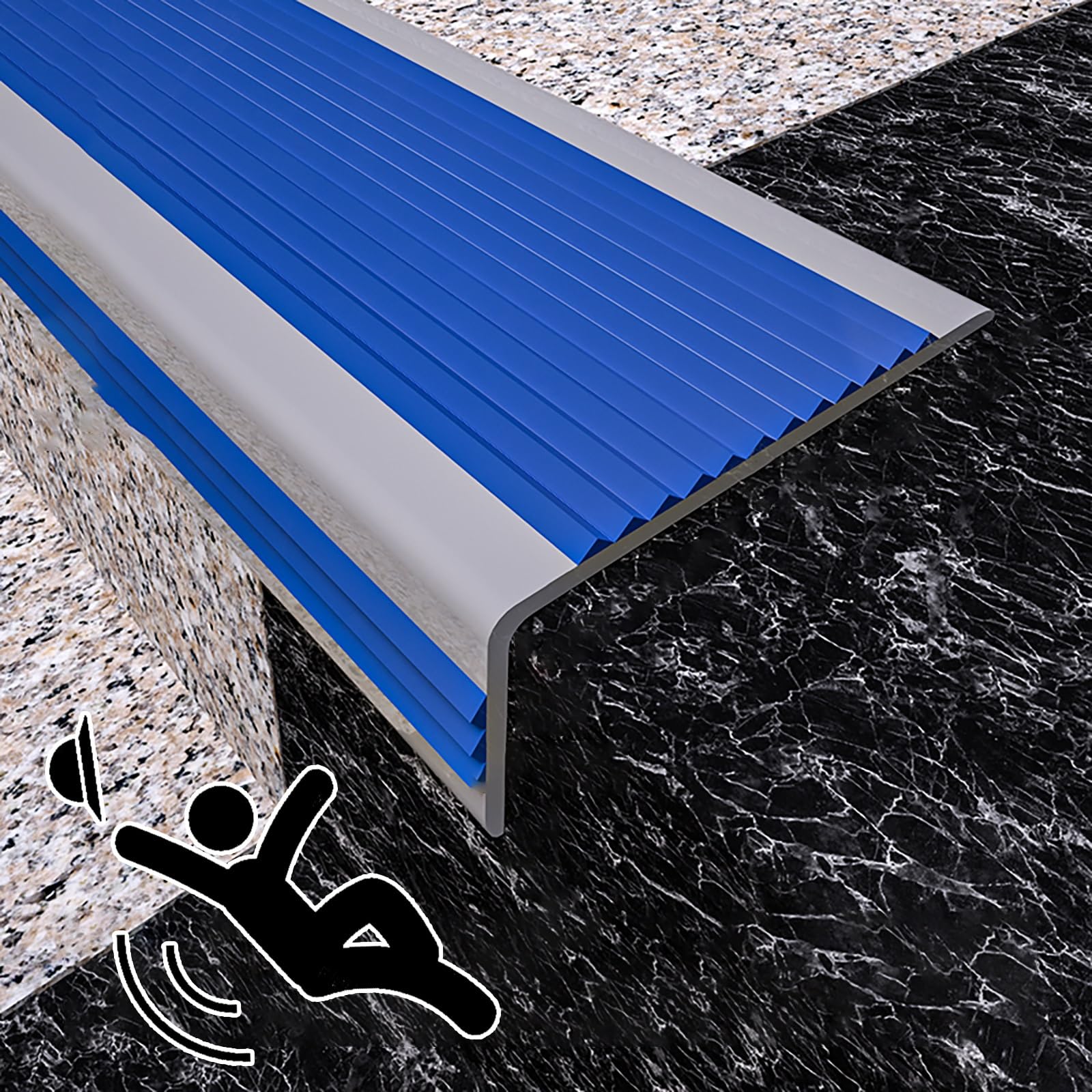 Perfil De Borde De Escalera Tira Antideslizante Tira Tiras Antideslizantes Para Peldaños Perfil De Borde De Escalera Preperforado Esquina Para Cantos Para Cantos Escaleras Tiras ( Color : Royal blue ,