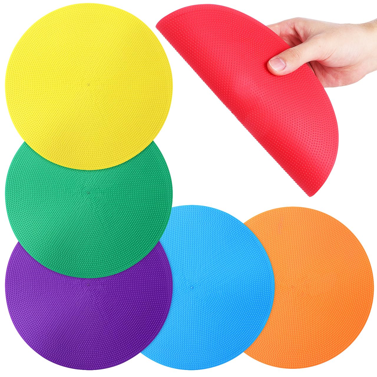 6 Uds Marcadores De Piso Circulares para Entrenamiento De Agilidad Puntos De Suelo Planos Colores Vibrantes para Deportes Y Actividades Educativas