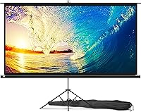 PropVue 100 Inch 16:9 HD Projector Screen with Tripod Stand - Indoor Outdoor Folding Matte Screen, Carry Bag & Straps