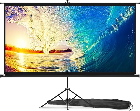 Projector Screen with Stand 100 inch 16:9 for Movies & Presentations