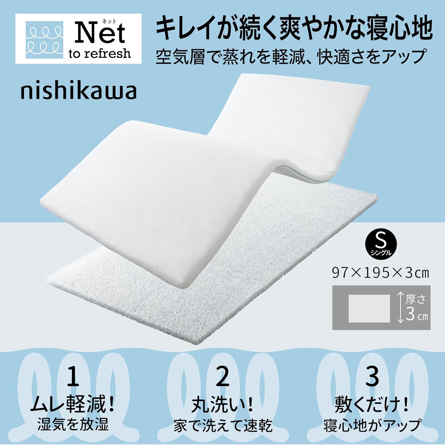 nishikawa 睡眠ラボ マットレス ホワイト HD02164401 nishikawa