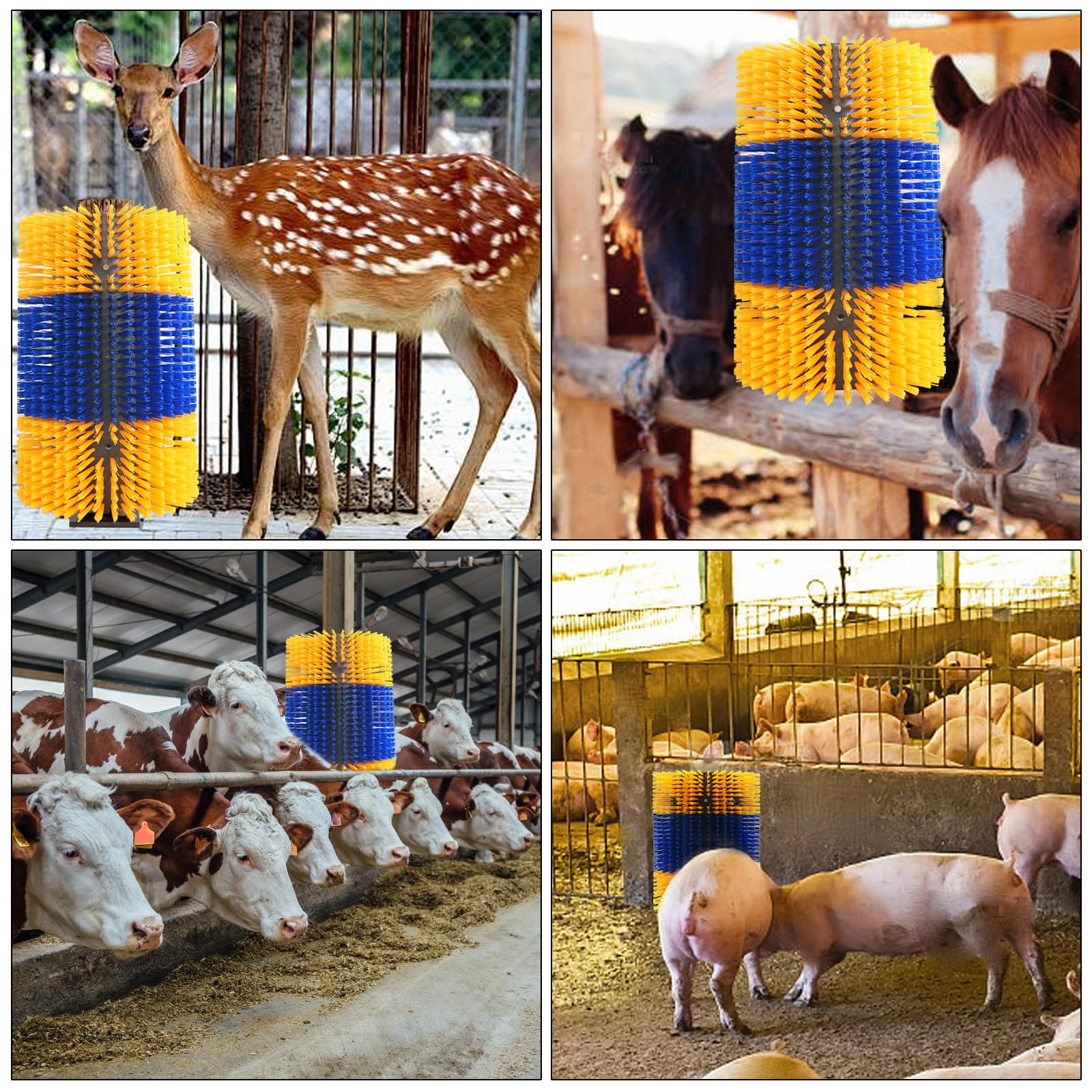 Cepillo rascador de ganado, cepillo grande mejorado de cabra, cepillo rascador de vacas, herramienta antipicazón, cepillo de masaje para ganado con 12 tornillos para caballos, cabras, ganado,