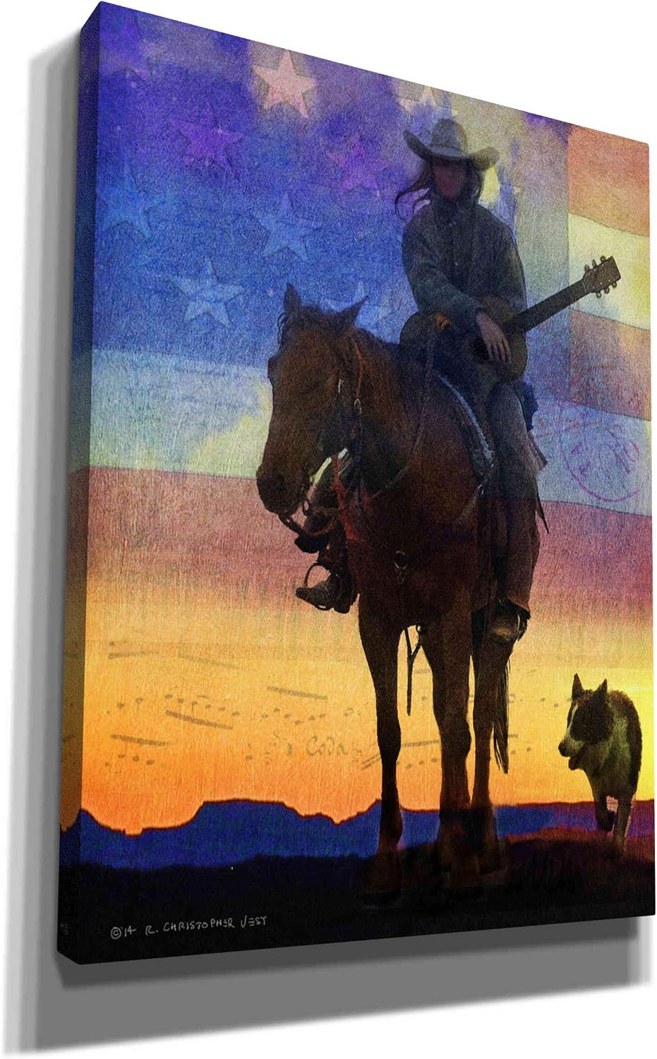 Epic Graffiti 'American Cowgirl' by Chris Vest, Canvas Wall Art, 12"x16"