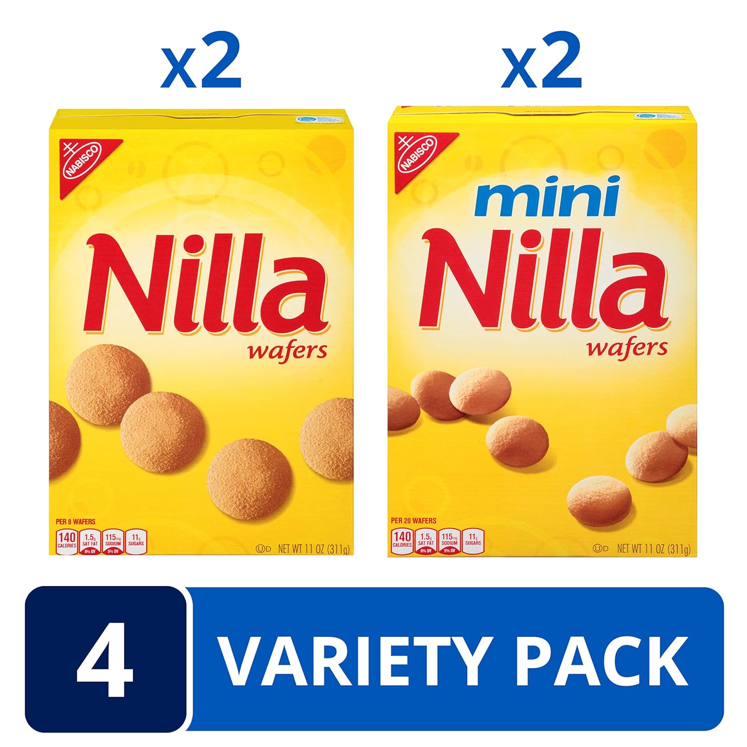 Buy Nilla Wafers Vanilla Wafer Cookies Variety Pack, Original & Mini, 4