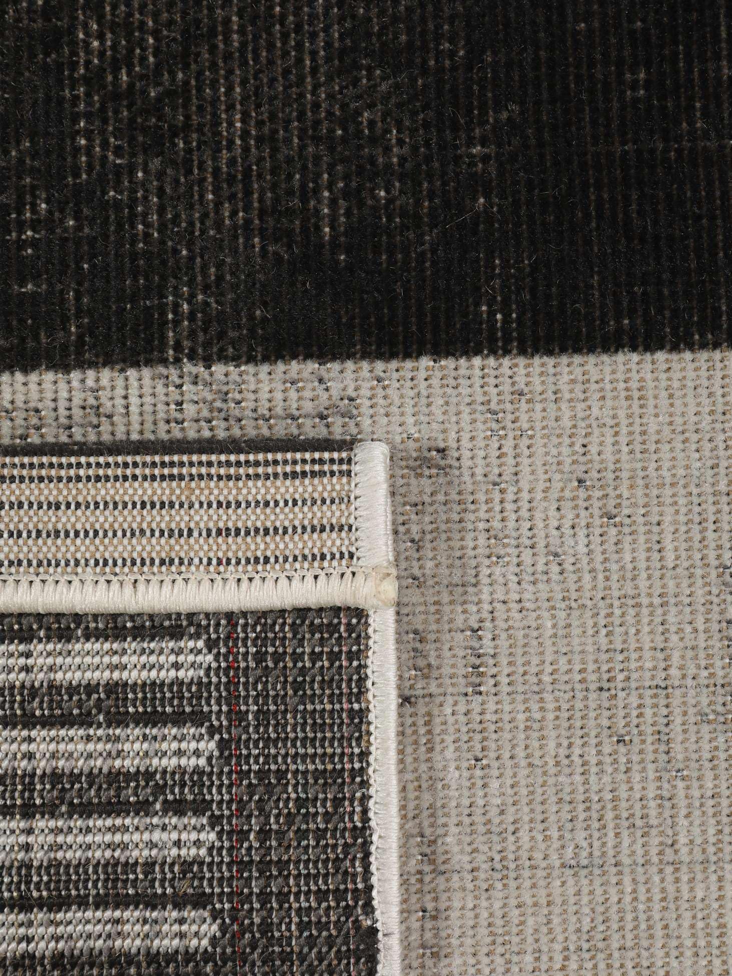 RugVista Deco, Dywan, Nowoczesne, 160 x 230 cm, Prostokąt, Niski, Pokój dzienny, Jadalnia, Sypialnia, Czyścić wyłącznie chemicznie, oeko_tex_100, Czarny/Off White