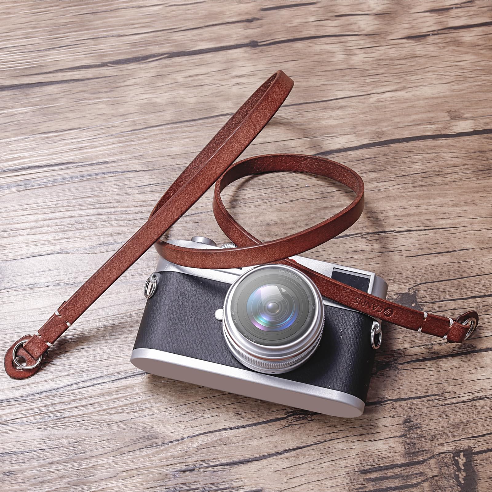 Kameragurt Kamera Halsband Natur Leder Kamera Tragegurt Verstellbar für DSLR SLR Kompakt Kamera für Sony, Canon, Pentax, Nikon, Olympus usw