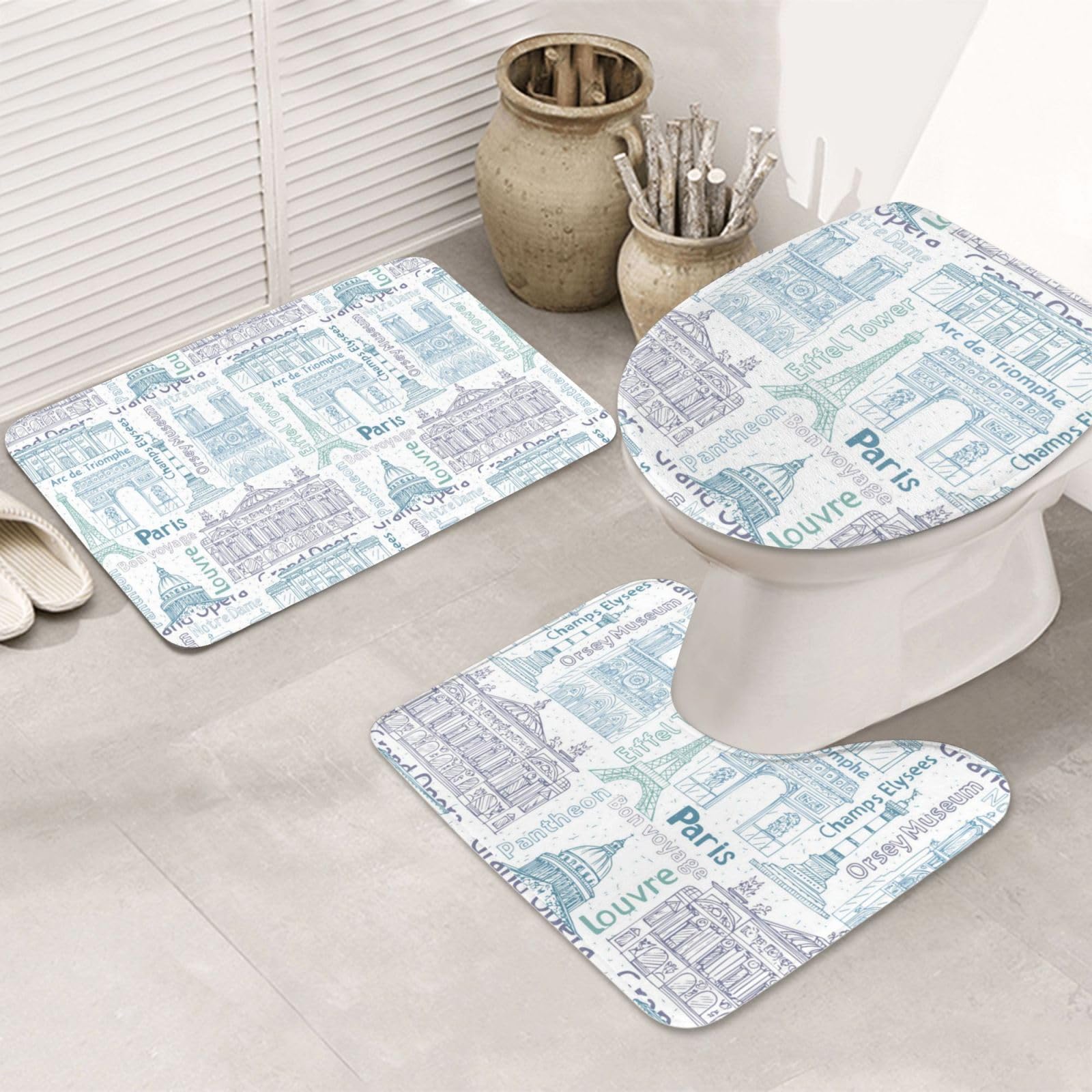 Tapis de salle de bain Paris style déco monument pour une ambiance parisienne au quotidien