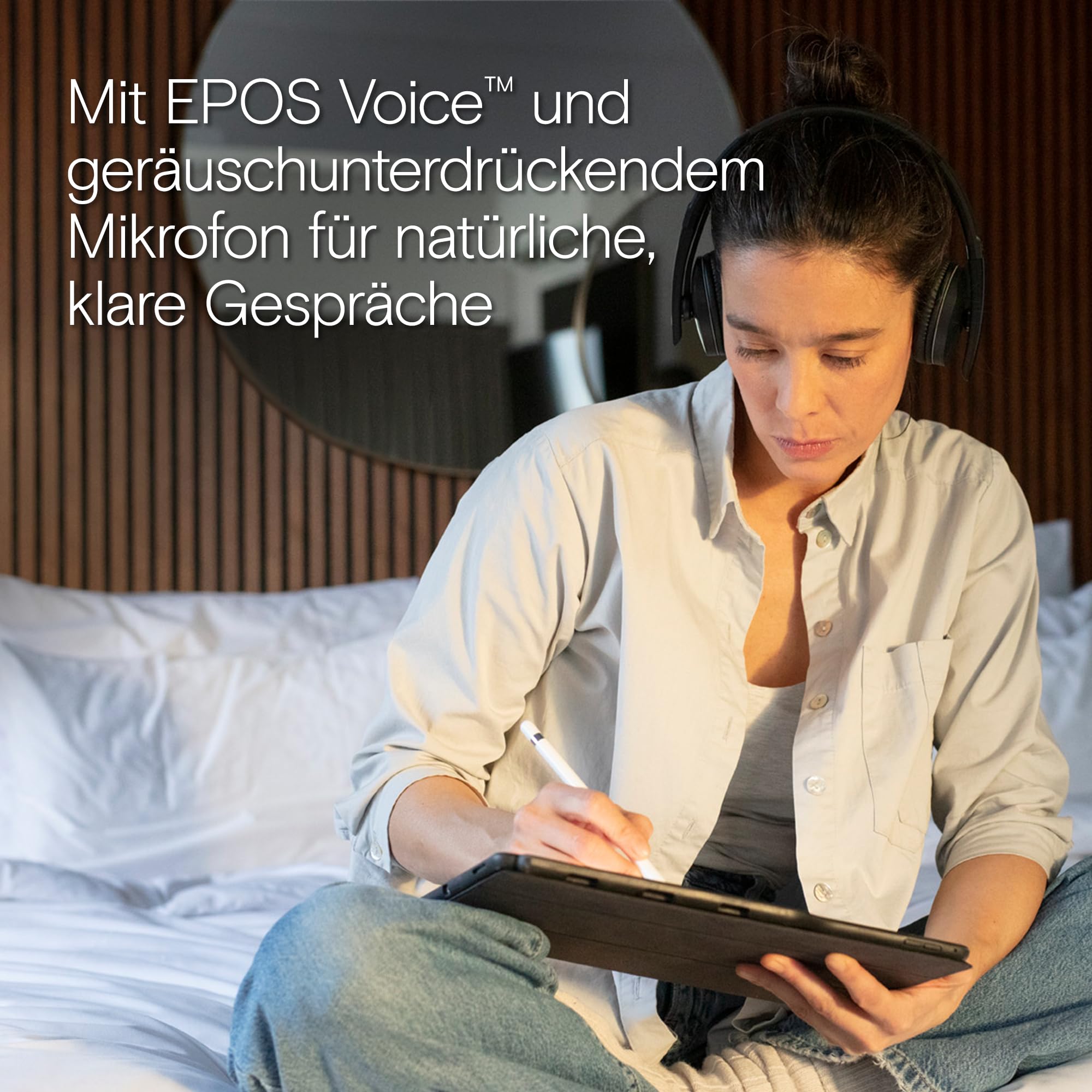 EPOS C20 Serie Wireless Headset: Multi-Geräte-Konnektivität, Bis zu 27h Akkulaufzeit, Microsoft Teams und Zoom Zertifiziert, Elegantes Design, On-Ear Komfort, Perfekt für Arbeit und Studium