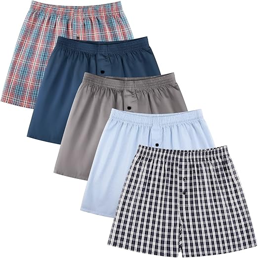 Natural Feelings Classic Boxers Shorts Cotton Woven Mens Underwear Boxers Pack