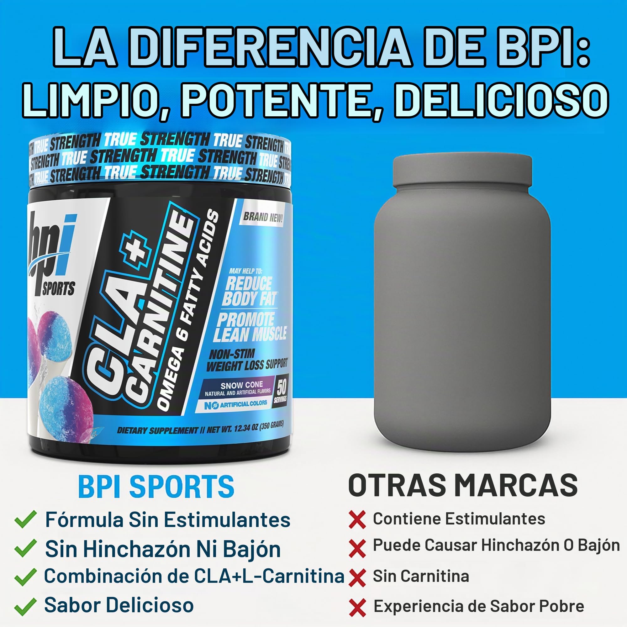diferencia entre l carnitina y carnitina Suplemento en polvo para la pérdida de peso, no estimulante con CLA + BPI Sports, 811213026660, Snow Cone, 1, 1 : Salud y Hogar Glutathione Injection Serum – fair skin Tamaño:900 pestañas