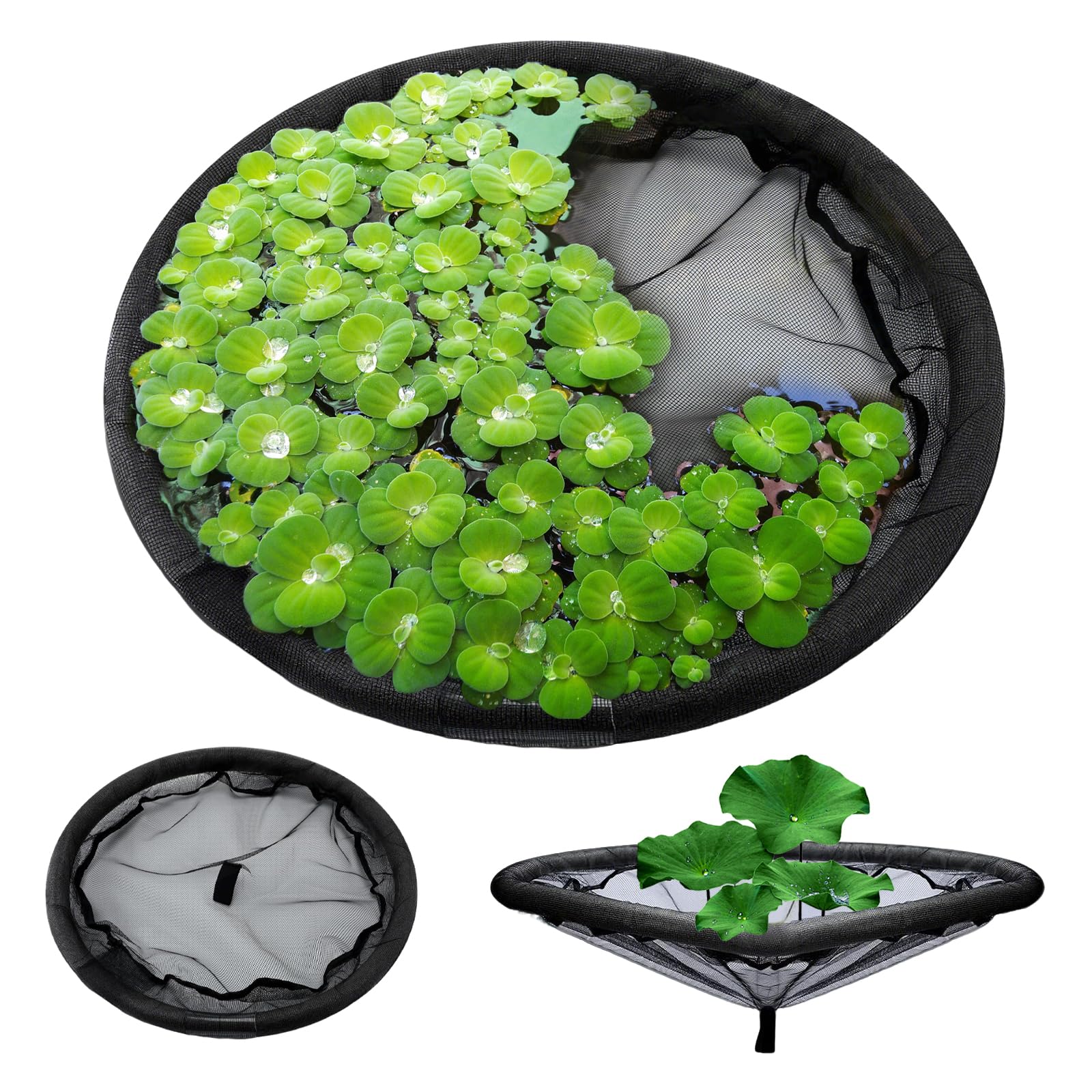 Fioriera galleggiante per laghetti, barriera galleggiante rotonda per pesci flora, anello per piante per stagni e giochi d'acqua, protezione a rete fine per piante acquatiche, decorazione per laghetti