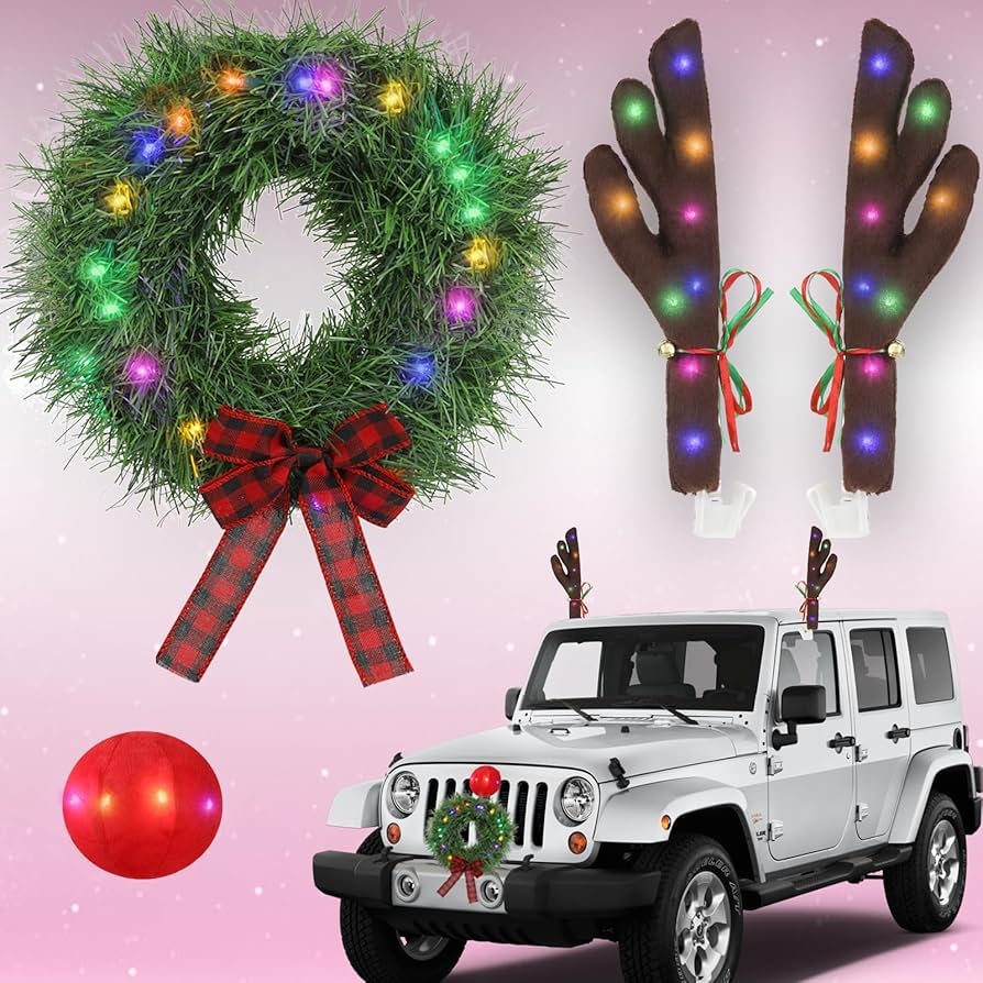 メルセデスベンツ  クリスマスリース Amazon.co.jp: Angooni クリスマスカーデコレーション 車用