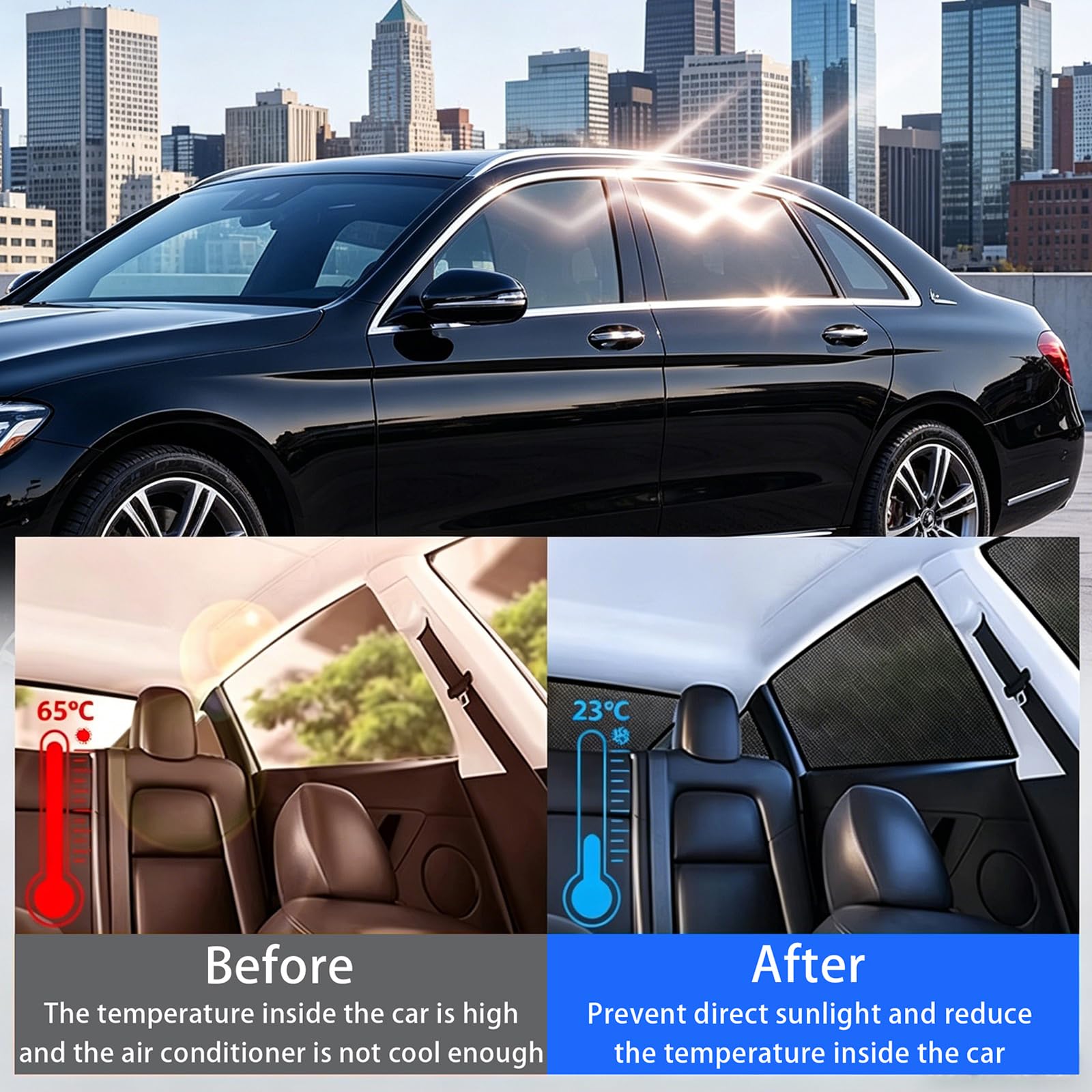 Tendine Parasole Auto per Jaguar XF 2008-2015 | Magnetica Tendine Oscuranti Auto,Protezione dai Raggi UV,Protezione Privacy,Per Spostamenti Quotidiani Viaggi Campeggio