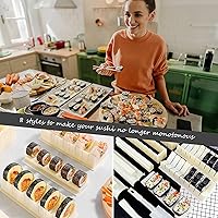 Vista 6 de HI NINGER Kit de fabricación de sushi edición de lujo con forma de corazón para sushi con 8 formas de molde de arroz para sushi, 1 tenedor, 1