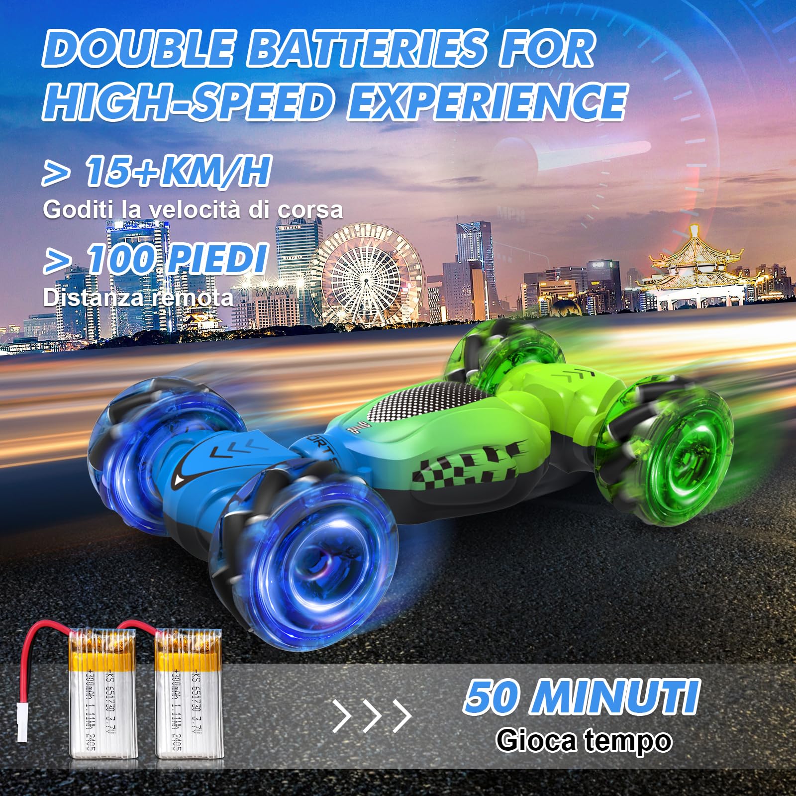 Fosgoit Macchina Telecomandata, Giocattoli per Bambini dai 3 ai 12 Anni, Macchina Telecomandata 4x4, Drift RC Car con Luci, 2.4Ghz Auto RC I Migliori Regali di Compleanno e Natale per Bambini
