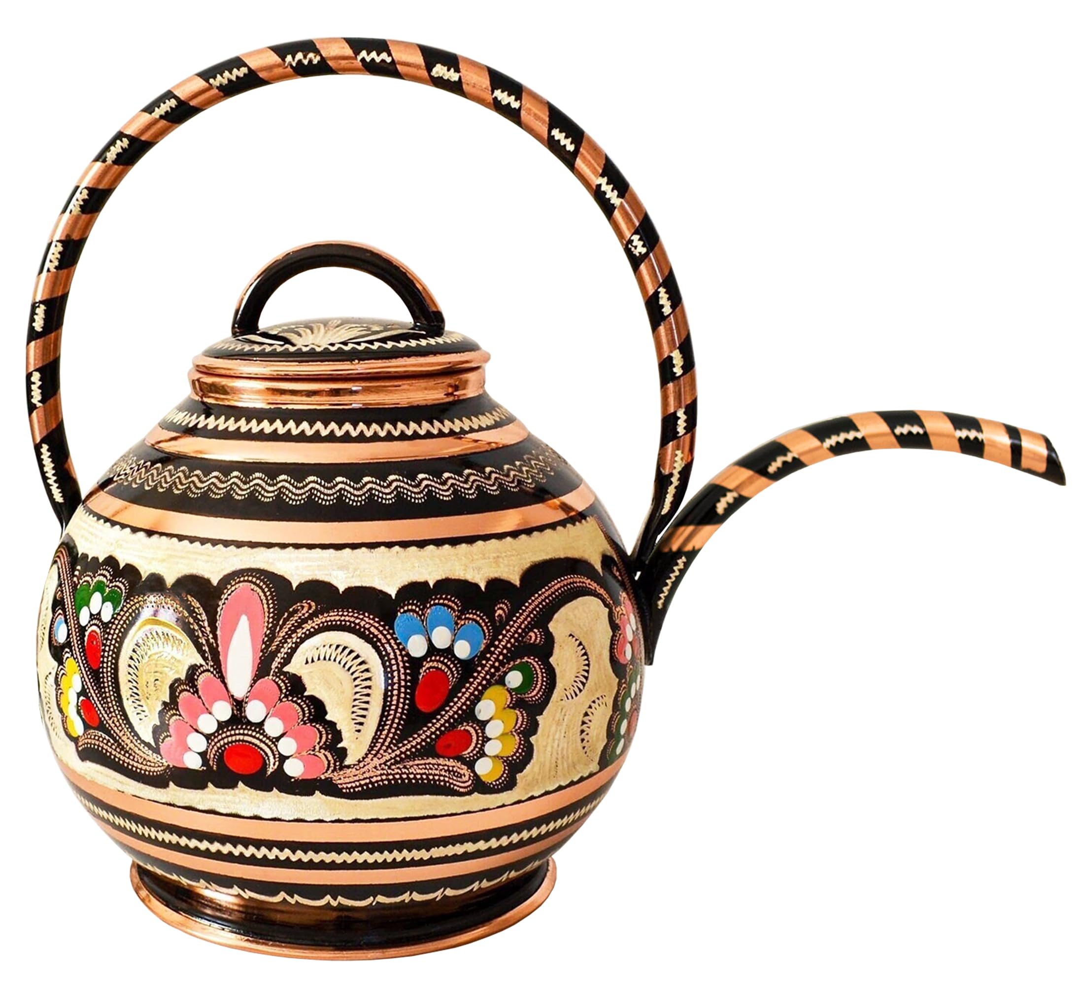 Kupferblumengießkanne, handgefertigter Gießtopf, Mini-Pflanzengießtopf, Kupferkrug, Gießkanne für Blumen (handbemalt)