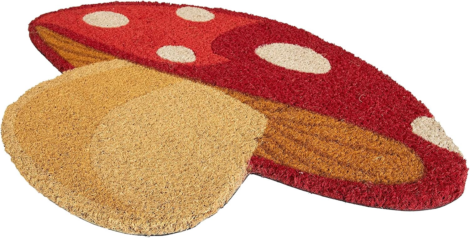 Fisura – Felpudo Entrada casa con Formas. Felpudo Original de Coco con Base Antideslizante de PVC. Medidas: 70 x 40 cm. (Seta, Rojo)