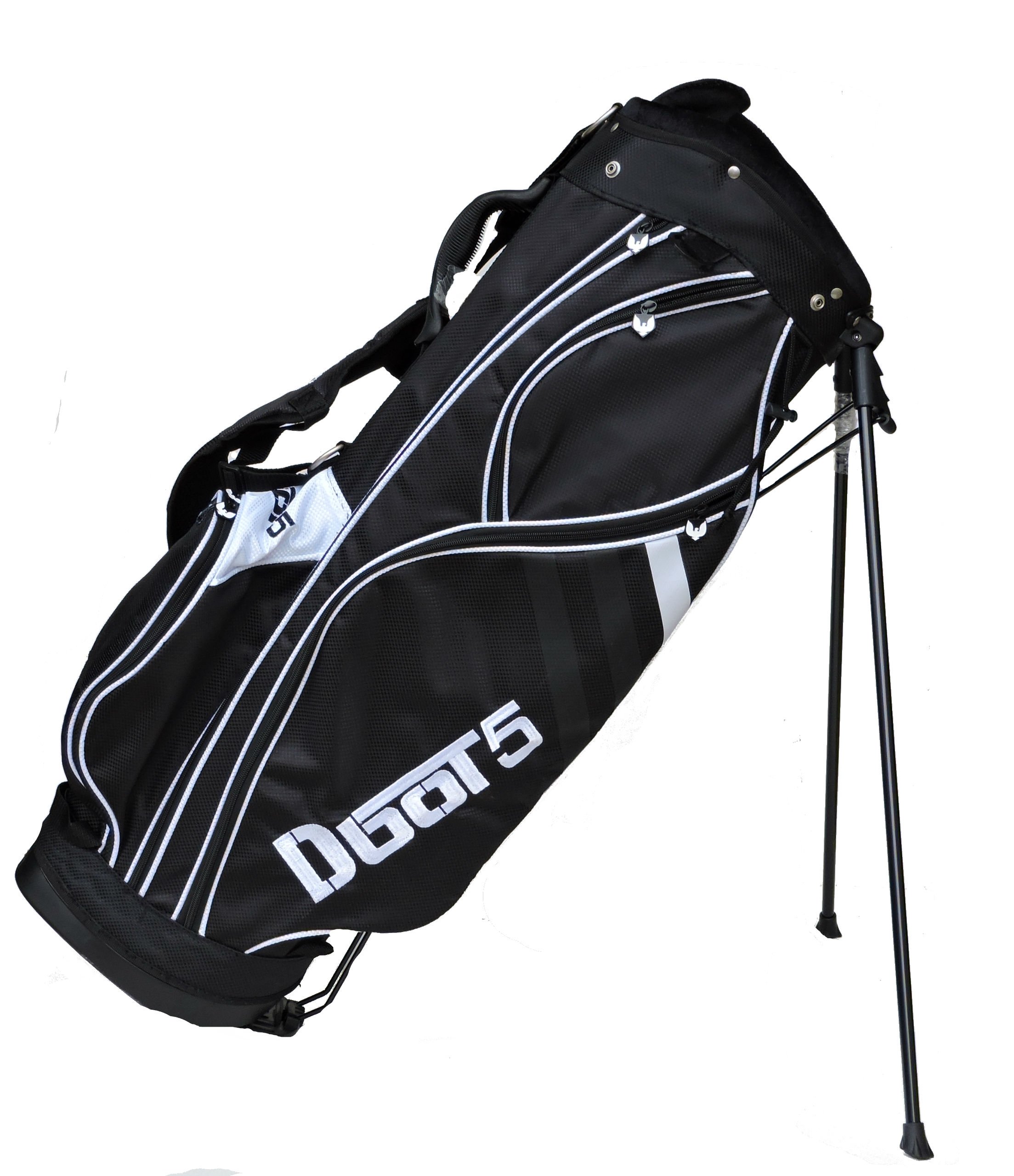 Sephlin - Sephlin Jet Black and White Golf Stand Bag (Black_White)
