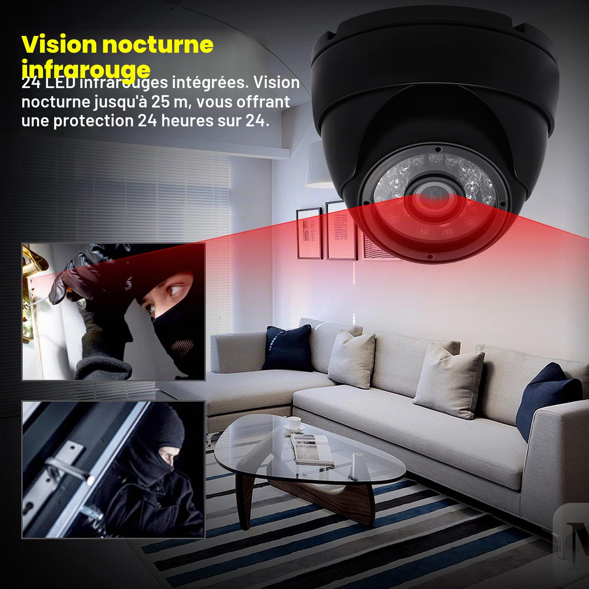 ELP Caméra dôme USB étanche 720p pour intérieur et extérieur avec vision de jour et de nuit avec LED infrarouge, caméra de surveillance USB avec objectif de 3,6 mm