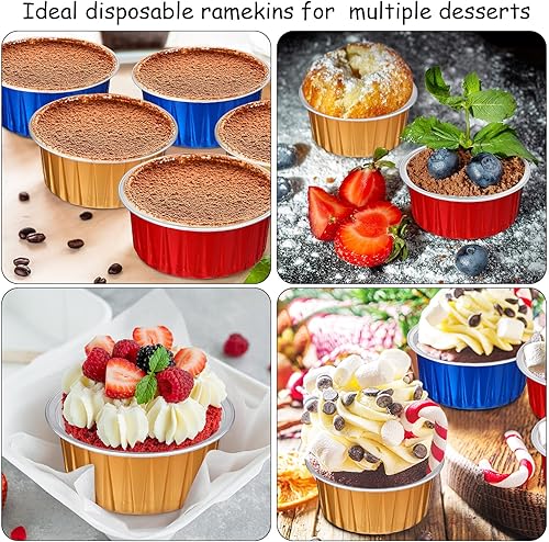 Miniatura 5 de 150 forros para cupcakes con tapas, papel de aluminio de 5 onzas, moldes desechables para magdalenas, moldes para magdalenas, mini sartenes de