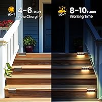 Vista 6 de SOLPEX Solar Fence Lights, Solar Deck Lights Outdoor Waterproof Solar Powered for Step, Stair, Balcony,Front Porch,Garden, Walkway,Yard, Patio