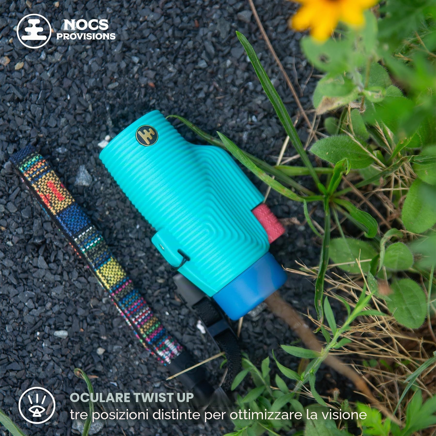 Nocs Provisions Tubo zoom monoculare 8 x 32, ingrandimento 8x, prisma Bak4, ampio campo visivo per bird watching, zaino in spalla e osservazione della fauna selvatica, blu tahiti