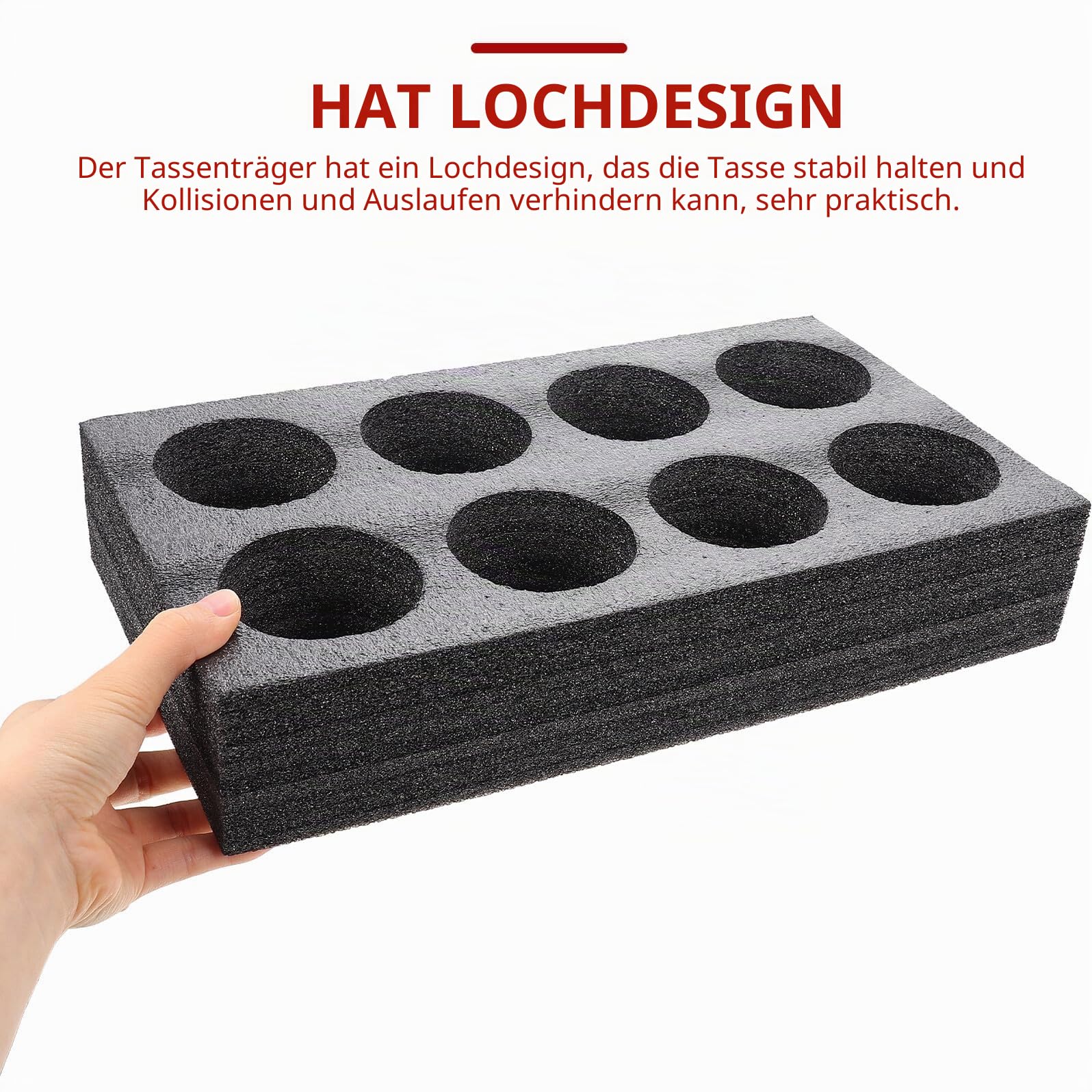 Tragbares 2-Loch Becherhalter Tablett Für Kaffee Milch Tee Getränketräger Mit Auslaufschutz Zum Sicheren Transport 13.78X7.87X2.76In Für Gastronomie Und Takeaway