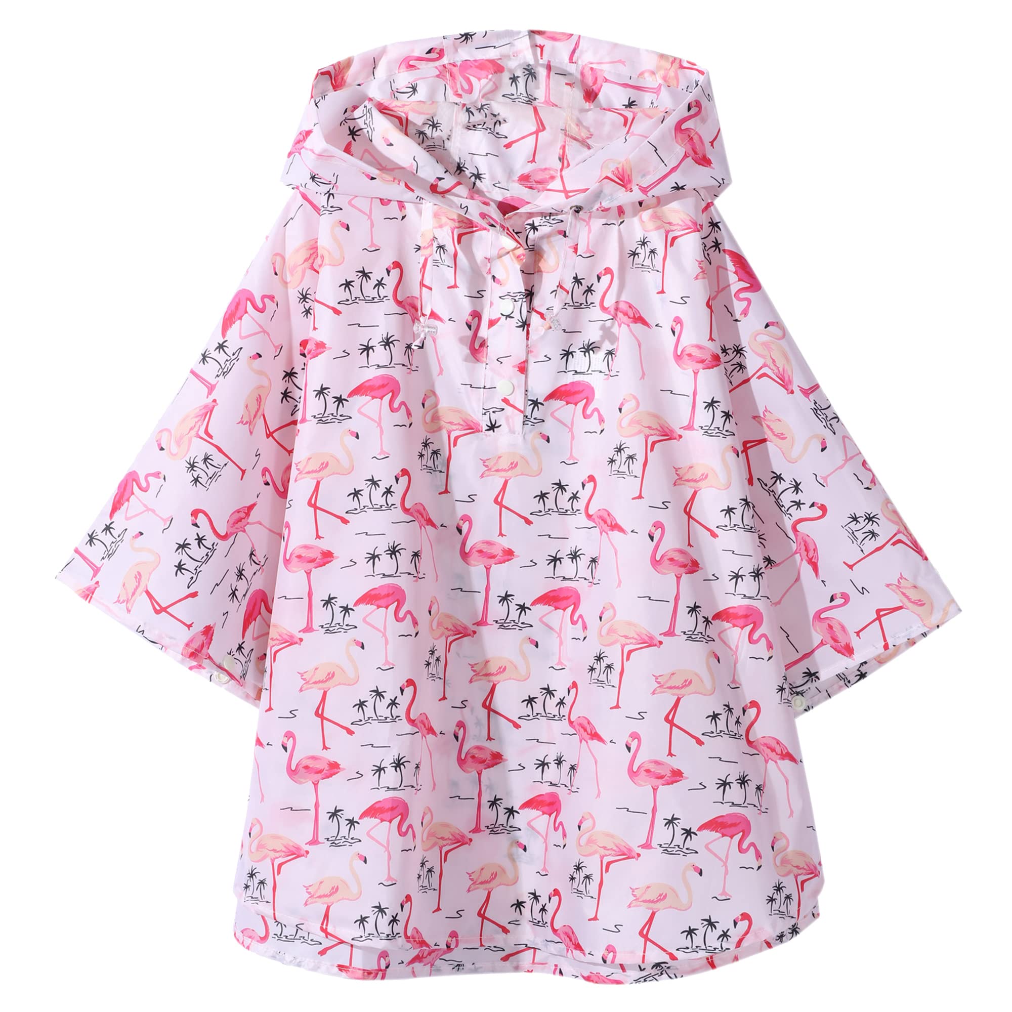 QIKADO Poncho Antipioggia Bambino, Poncho Pioggia Bambina con Cappuccio e Bottoni Portatile