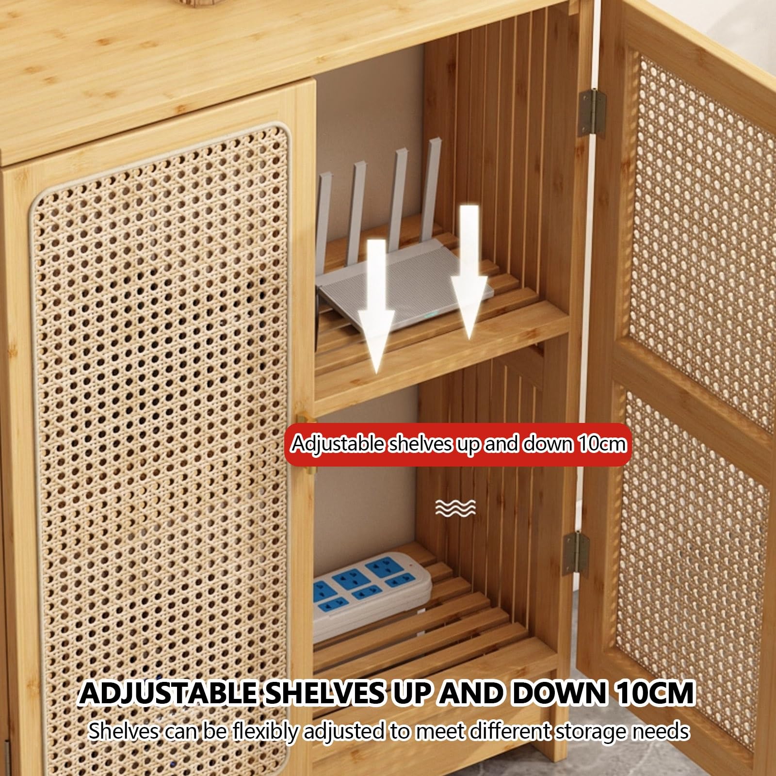 Étagère de routeur avec Porte d'armoire, Rangement de routeur WiFi en Bois, pour la Maison, la Chambre à Coucher, Le Salon, Peut être utilisée pour Couvrir Les boîtiers électriques