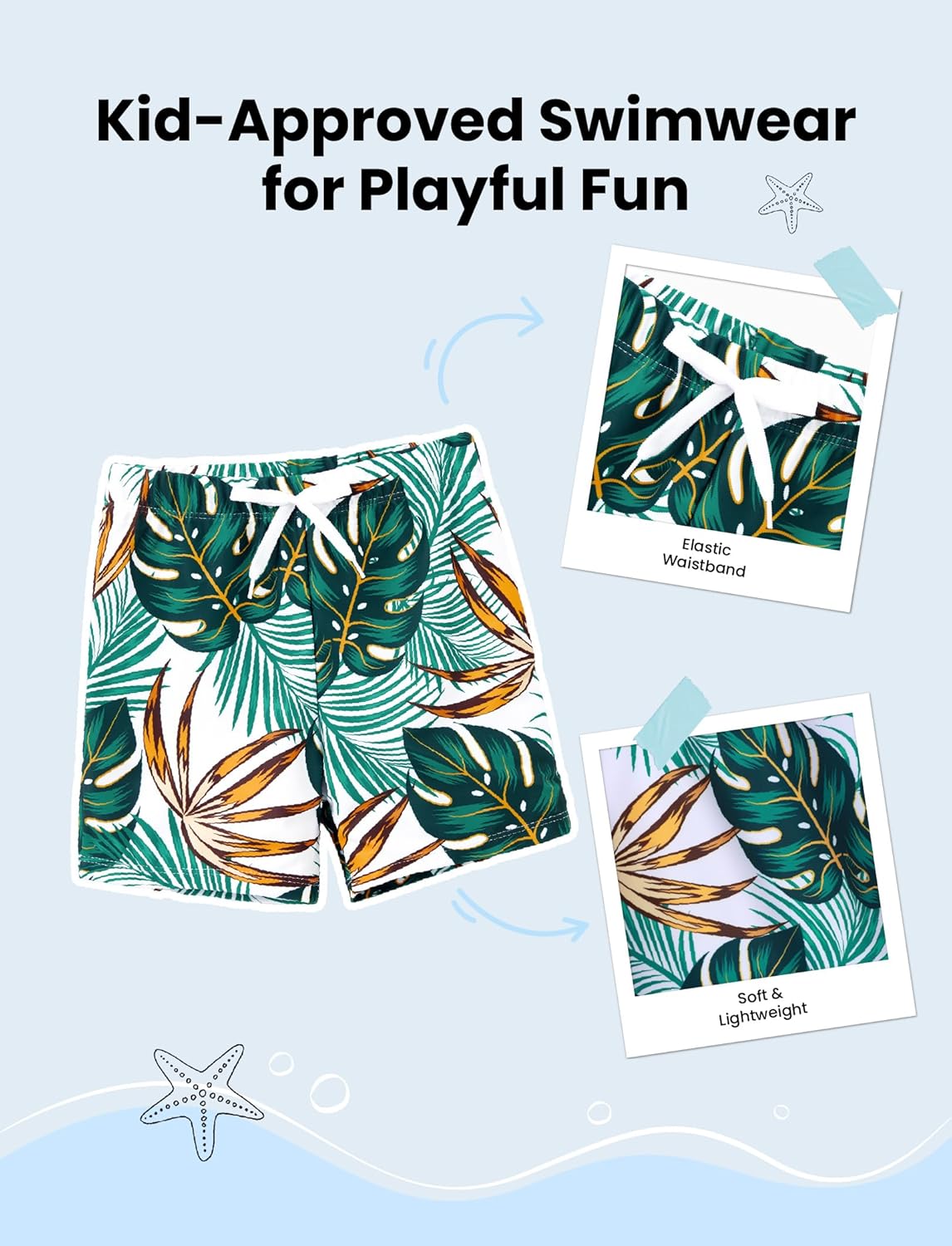 PATPAT Mommy and Me Matching Swimsuit:One Piece V Neck Bathing Suits Leaves Printed Family Swimwear Matching Set - Image 5