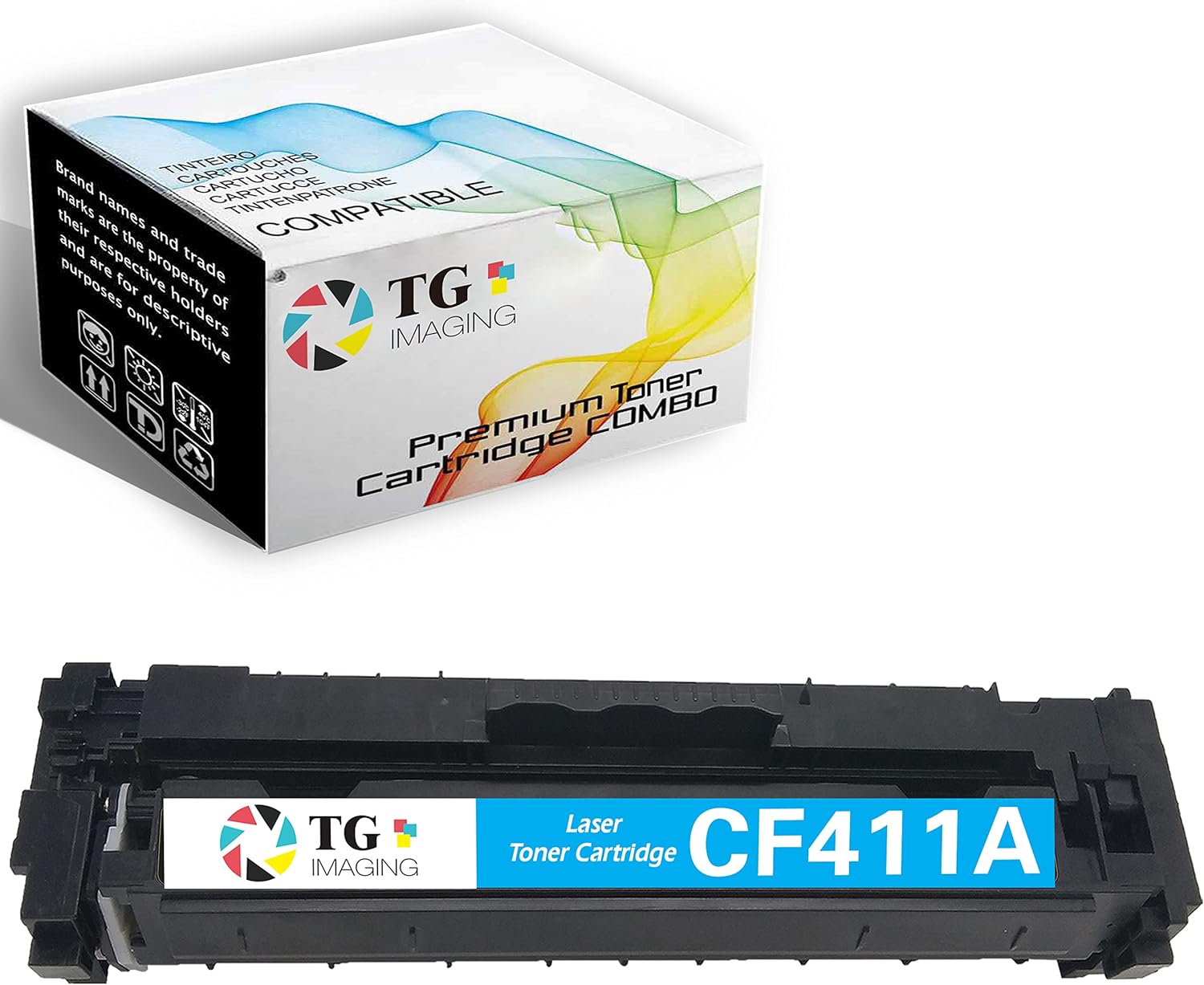 Replacement for HP CF411A Toner Cartridge HP 410A (Cyan Only) Work for HP Color Pro MFP M477fnw M477fdw M477fdn M452nw M452dn M452dw M377dw Toner Printer (1-Pack)