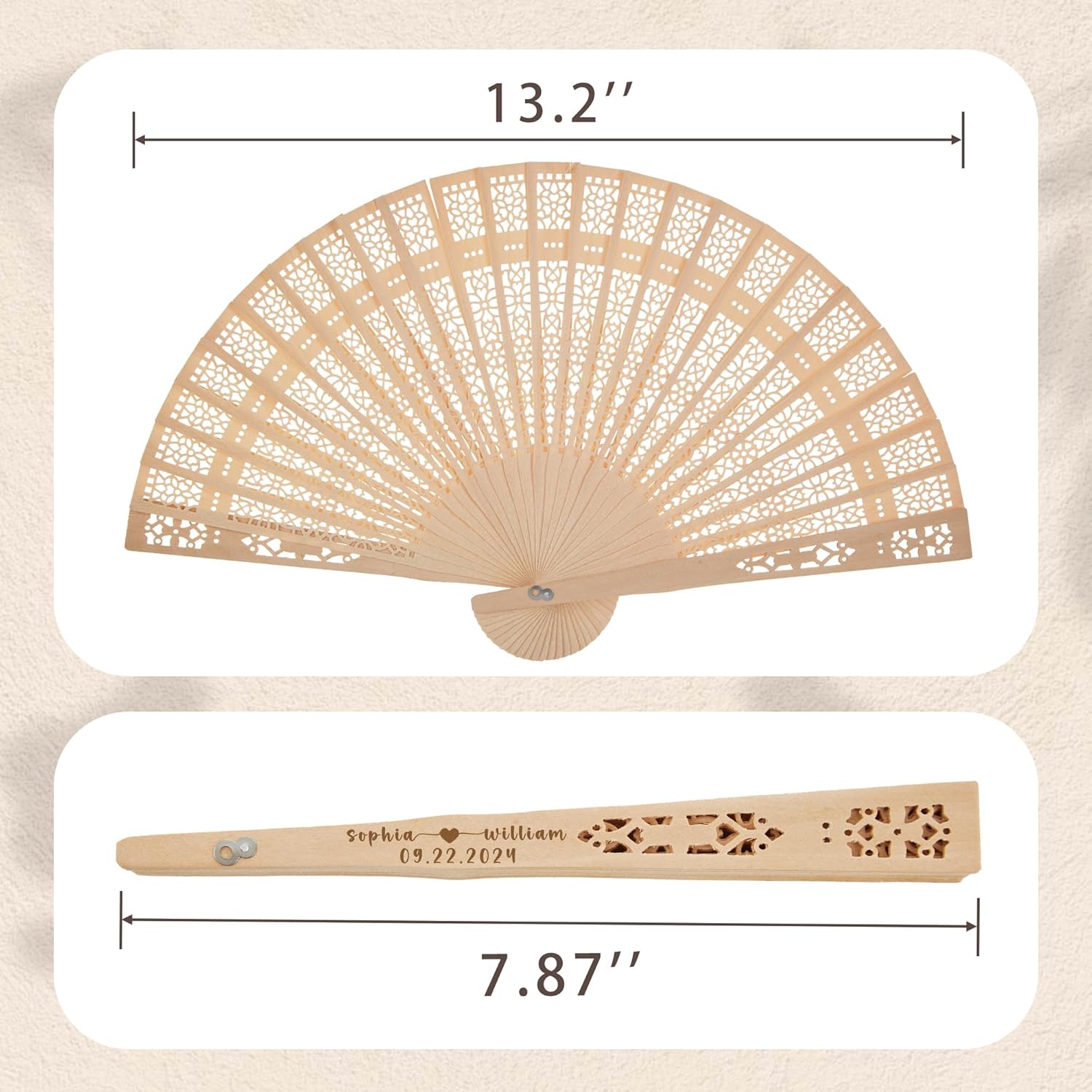 Personalized Folding Hand Fans, Custom Engraved Wedding Fans with Organza Bags Wedding Party Favor Wedding Fans Gift for Party Bridal Shower(20pcs)