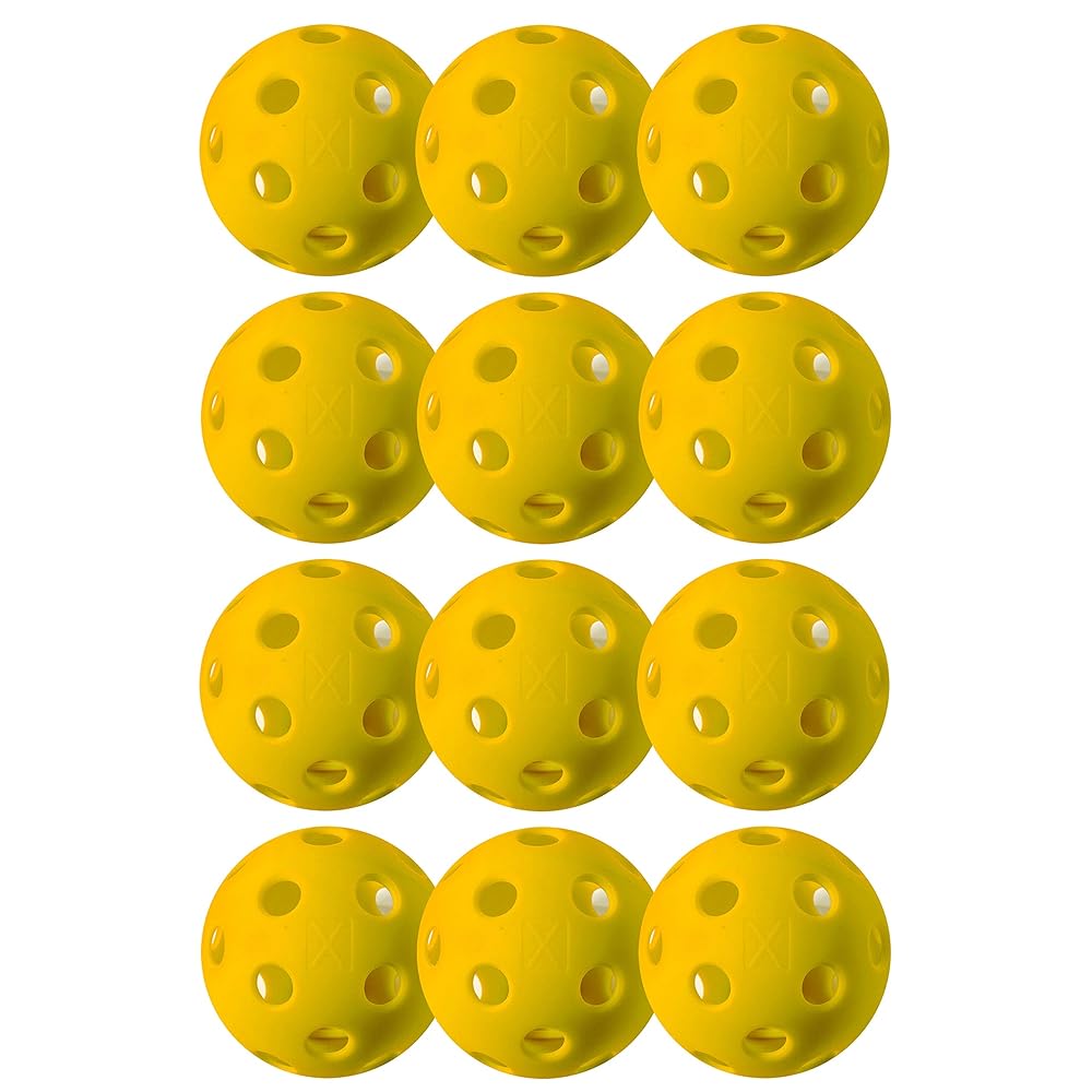 Franklin Sports X-26 Indoor Pickleballs - Indoor Court Balls - USA Pickleball (USAPA) Tournament Approved - 12 Pack Inside Balls - Yellow