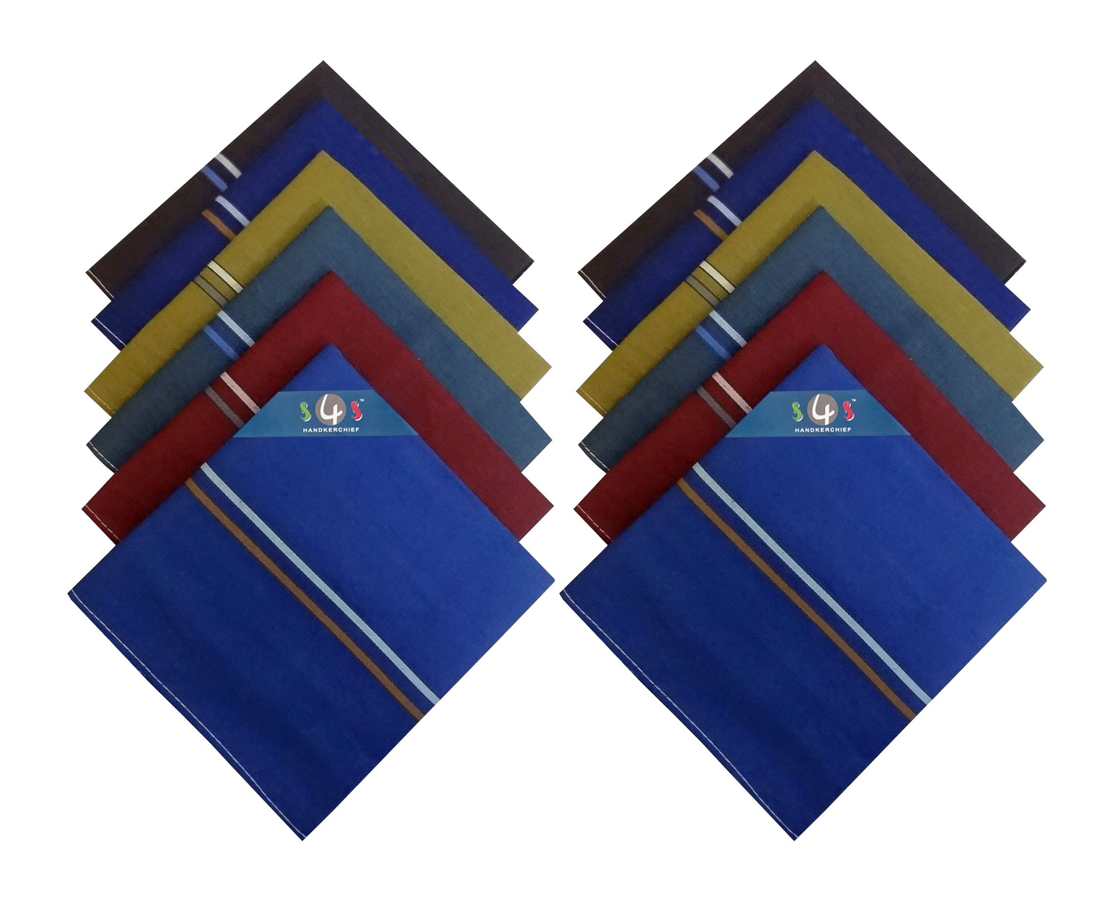 s4s Men's 100% Cotton Dark Colored Handkerchiefs/Hankies (Dark Color Assorted_42CM X 42CM)-picture-10