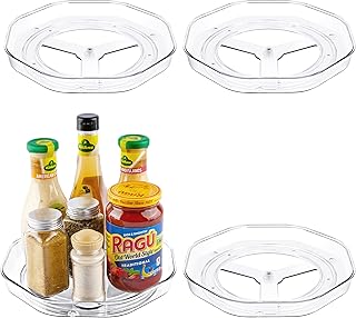 Sponsored Ad - Vtopmart Clear Lazy Susan Organizer, 4 Pack Turntable Lazy Susan Spice Rack for Cabinets Kitchen, Counterto...